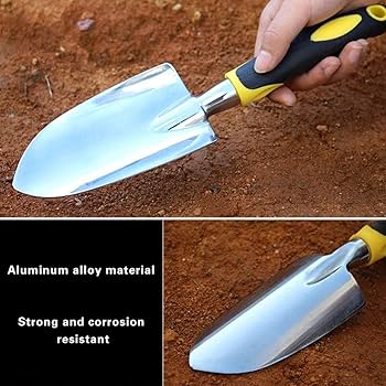 Fiskars Garden Tools Garden Trowel Hand Shovel Heavy Hand Trowel With Ergonomic Handle Rust Resistant Garden Tools Small Spade For Planting, Transplanting, Weeding, Moving Hand Shovel For Gardening
