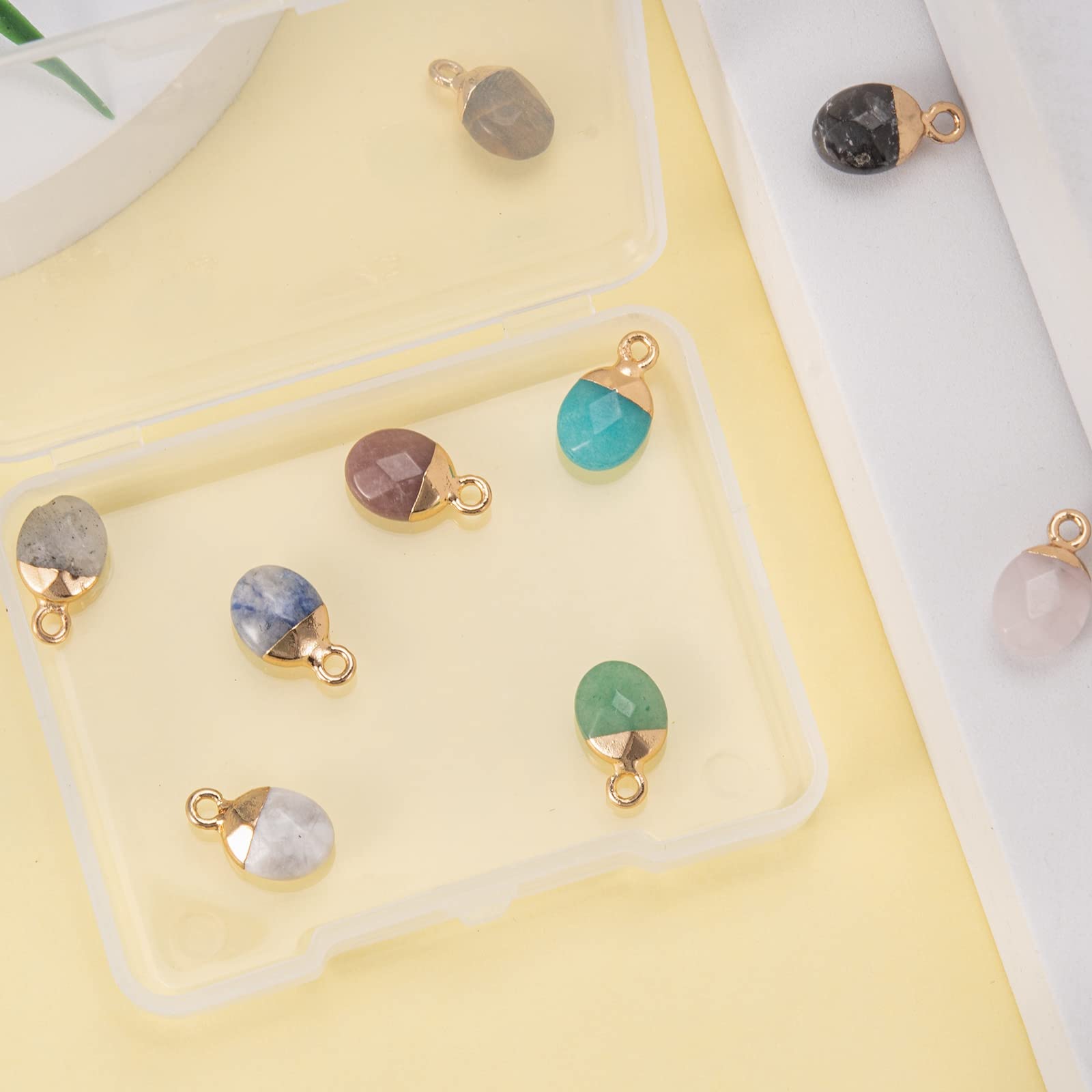 BEEFLYING Ciondoli con pietre preziose naturali a forma di fodero ciondoli pietre preziose sfaccettate cristallo agata pietra charms per gioielli collane fabbricazione braccialetti