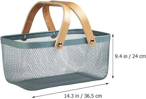 Miniatura 2 de STOBAZA Cesta de almacenamiento de estilo bohemio de hierro para artículos diversos, cestas de bushel ligeras y compactas