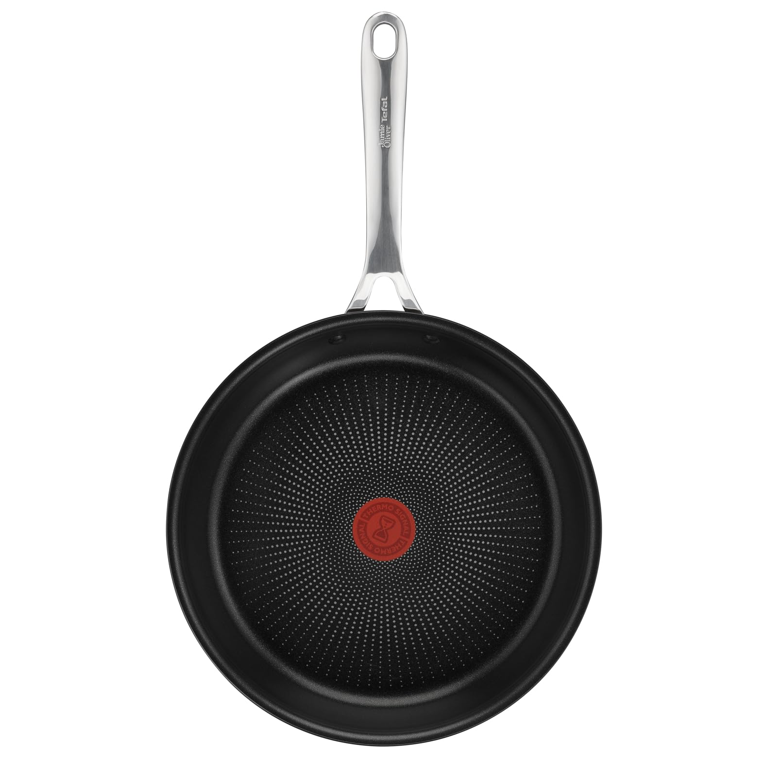 Jamie Oliver by Tefal Cook's Direct Kochgeschirr-Set, 5-tlg., Pfannenset induktionsgeeignet und backofenfest, langlebige Antihaftbeschichtung, harteloxiertes Material, Thermo-Signal, Schwarz, E017S555