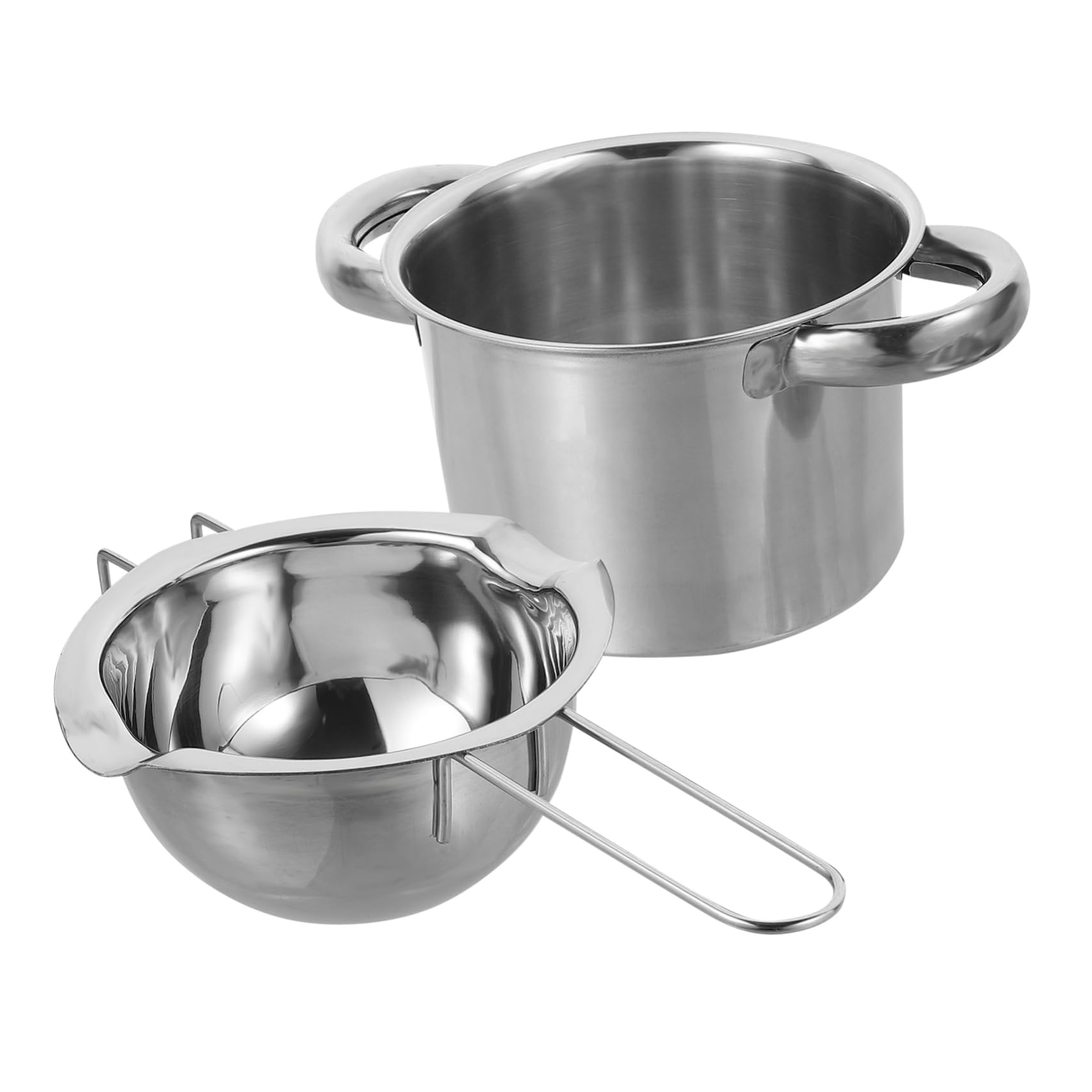 Garneck Double Bowl Chocolate Melter Stainless Steel Cheese Butter Heating Pot Easy Operation Kitchen Gadget