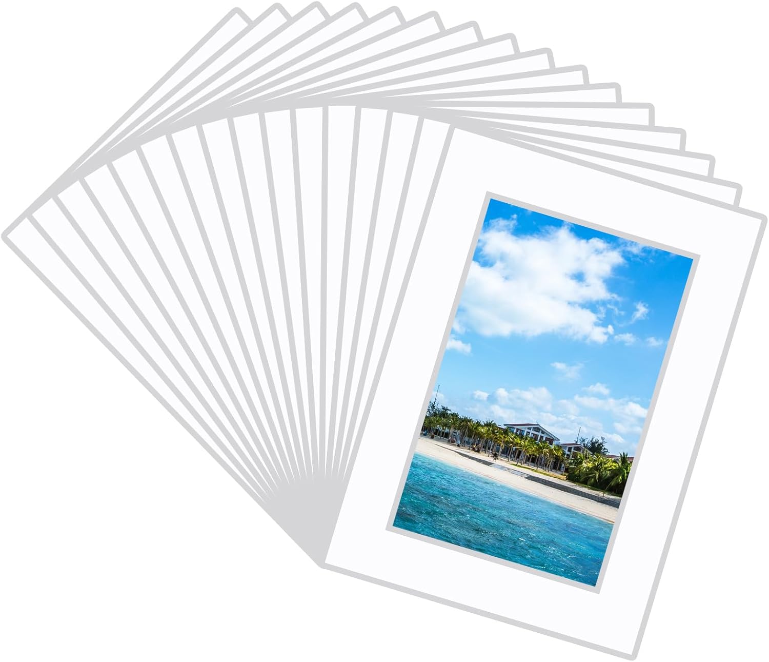 Teaaha Pack of 16 5x7 Picture Frame Mats White Picture