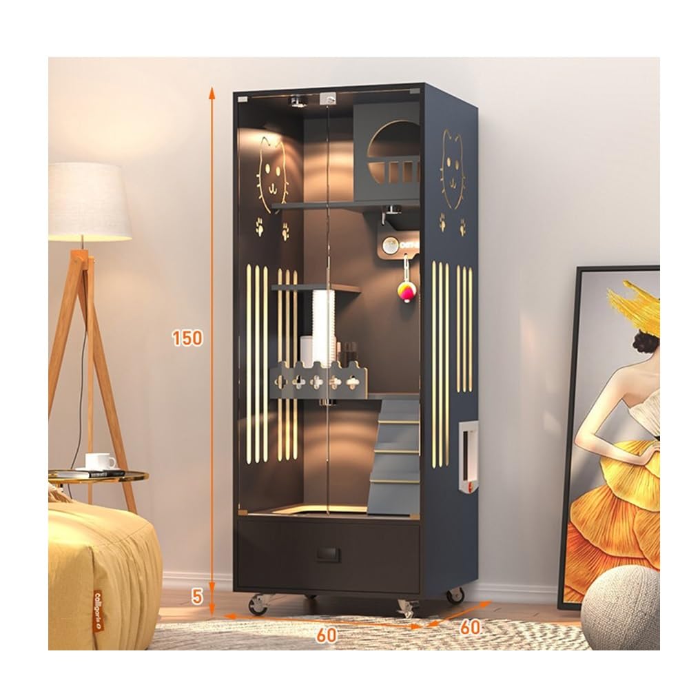 villa per gatti Elegante gabinetto for gatti panoramico Premium Cat Villa, grande Per interni
