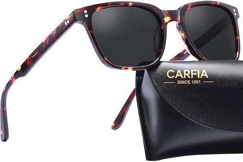 Carfia Chic - Lentes de sol polarizados para mujer protección UV400 marco de acetato pulido a mano