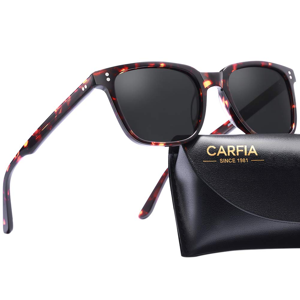 CARFIA Polarized Men's Sunglasses UV400 Protection for Driving Fishing Cool Man Acetate Shades CA5354L