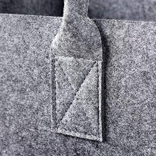 Schramm®1 oder 2 Stück Filztasche Tasche aus Filz in dunkelgrau 50x25x25 cm Kaminholztasche Holzkorb Einkaufstasche Filzkorb Zeitungskorb Shopper Taschen Filztaschen 1 oder 2 Stück, Anzahl:1