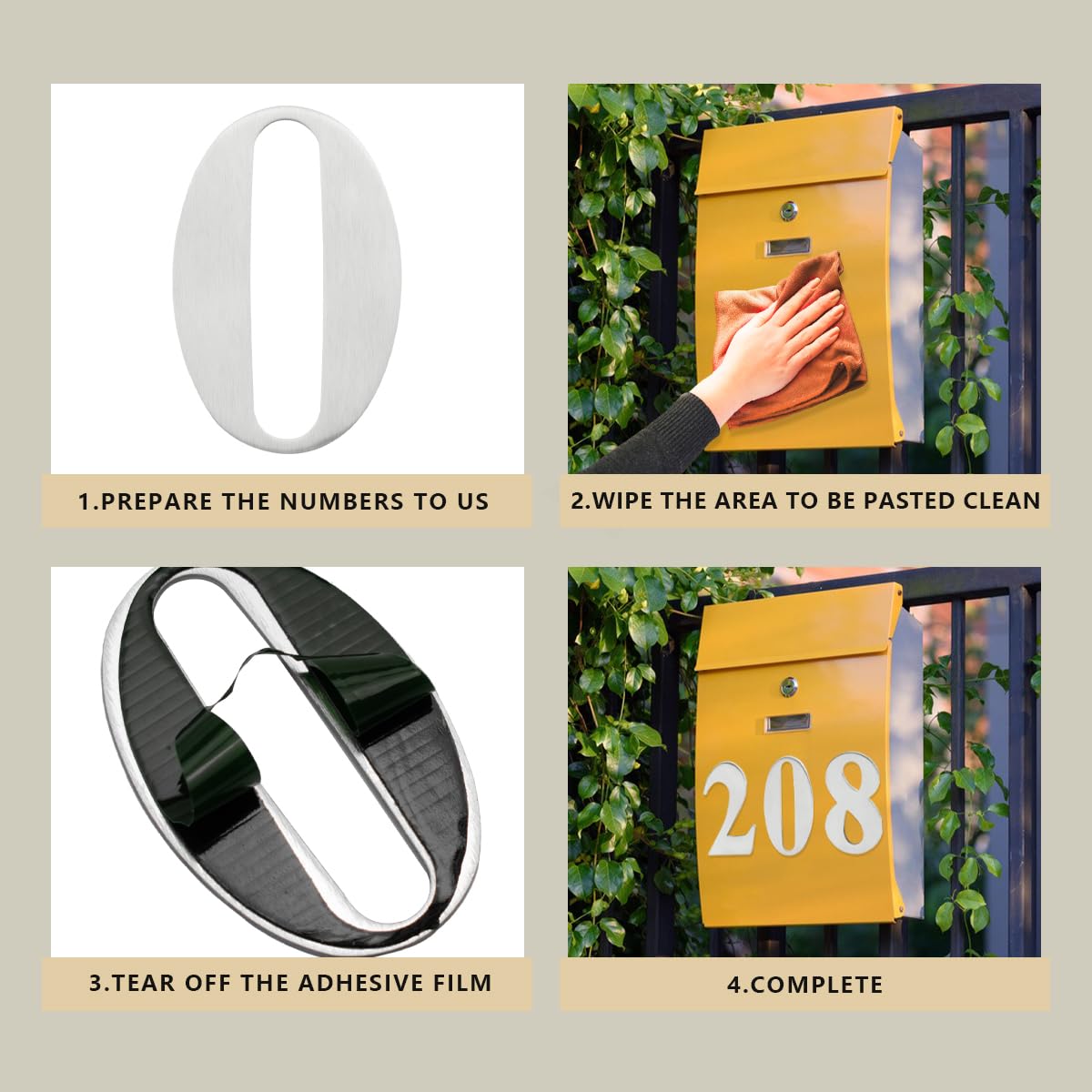 Bwintech 1 Pcs 75mm Hauteur (3 Inch) Satin Nickel Ruban Autocollant