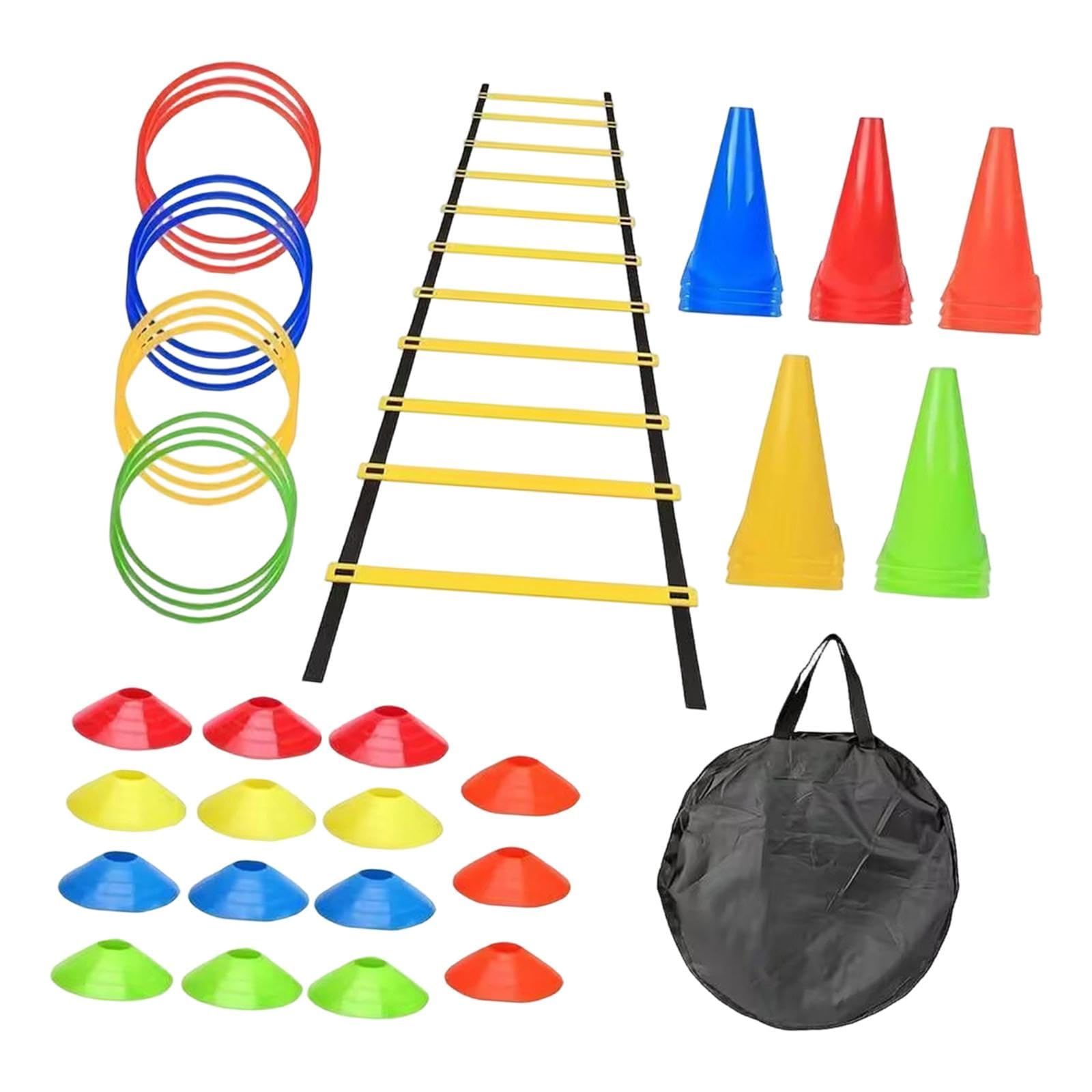 Agility Ladder Portable Staircase Balance Jumping Obstacles Adjustable Rungs 44 Piece Yellow-image-26