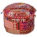 Stylo Culture Coton Ethnique Patchwork Tabouret Ottoman Brodé Pouf Cover Red Floral Bean Bag