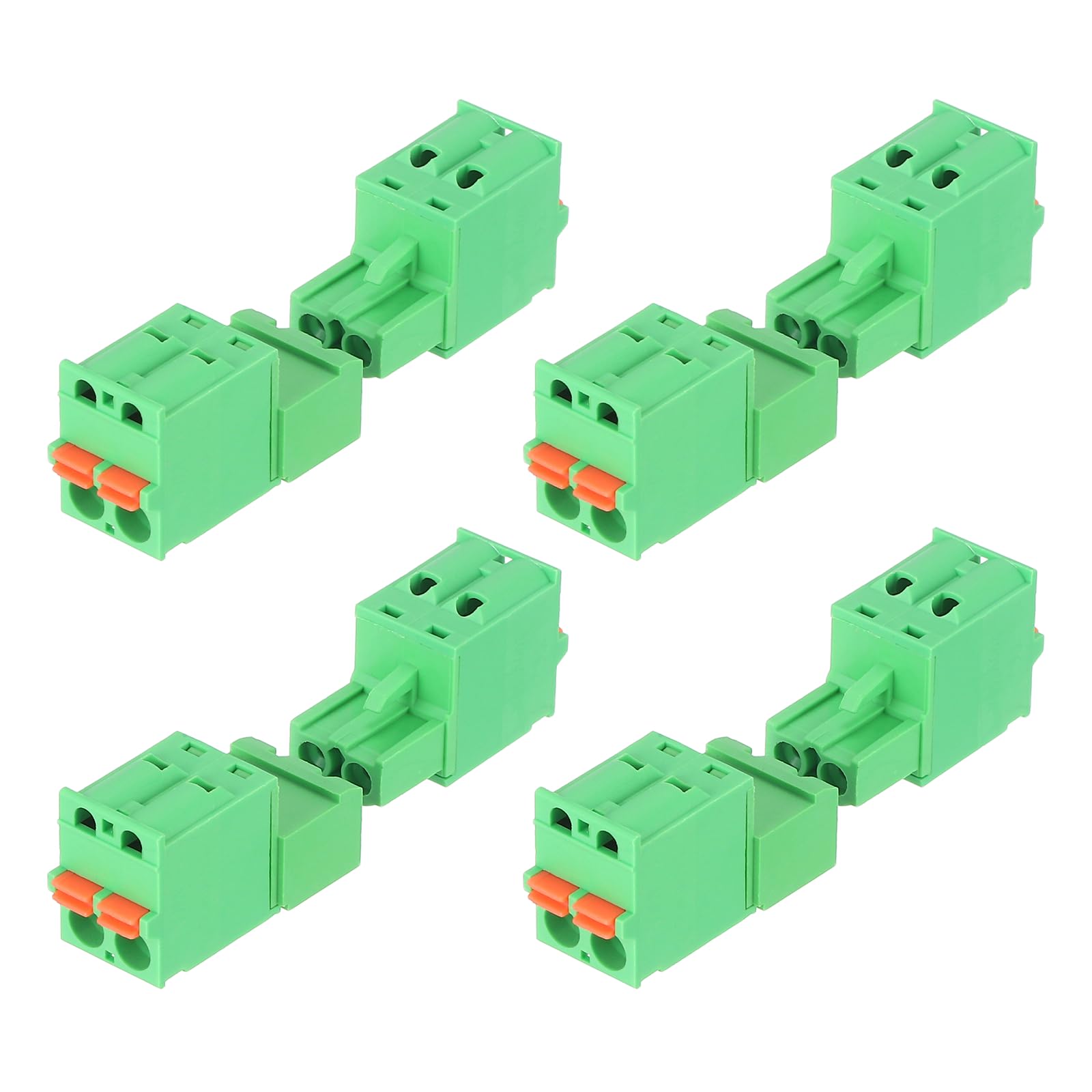 Conector de placa de circuito de 5,08 mm, bloques de terminales macho-hembra de 2 pines 8