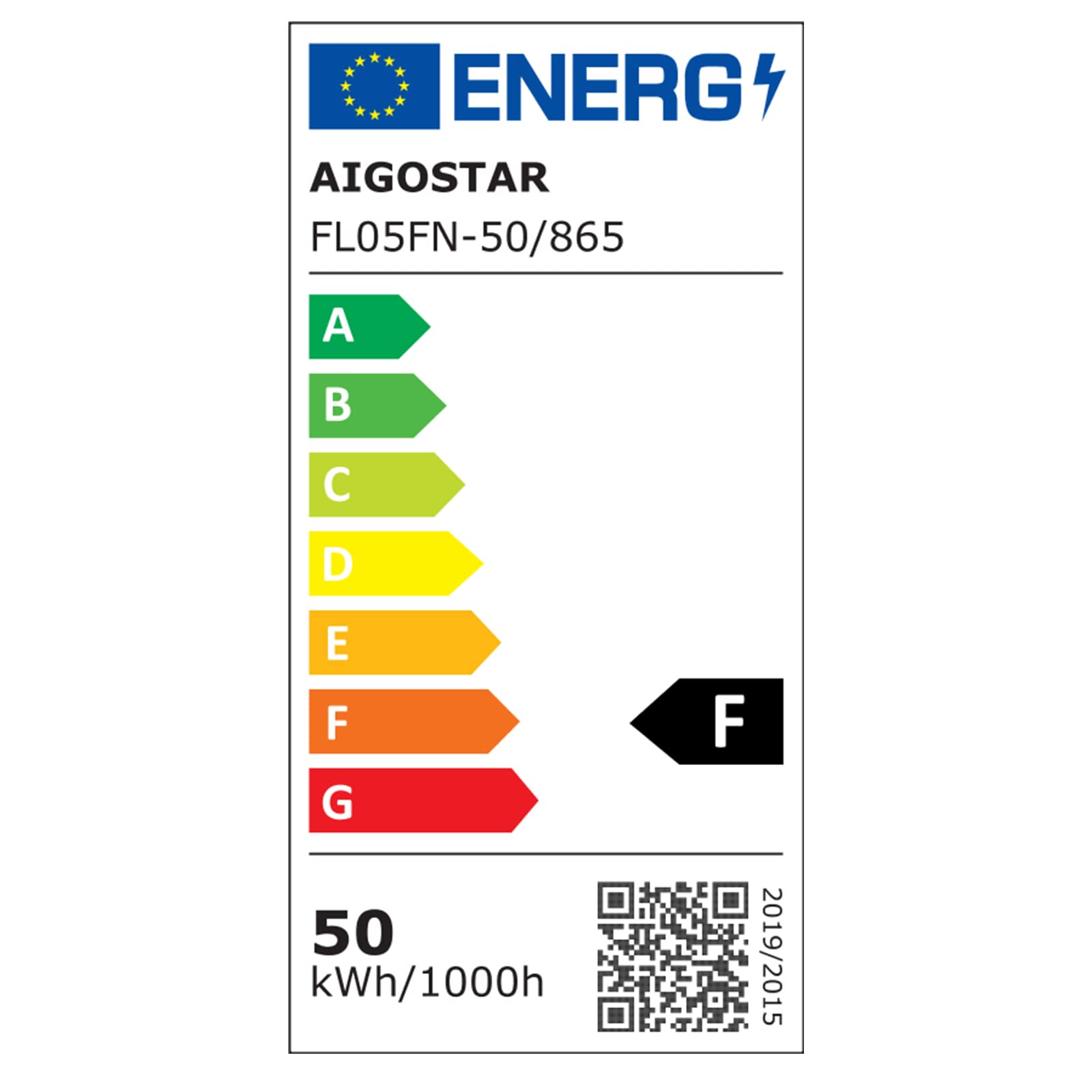 Aigostar - 50 W reflektor zewnętrzny LED, 4300 lm reflektor LED, wodoodporna lampa zabezpieczająca IP65, oświetlenie zewnętrzne 6500 K, do ogrodu, na patio, do garażu itp
