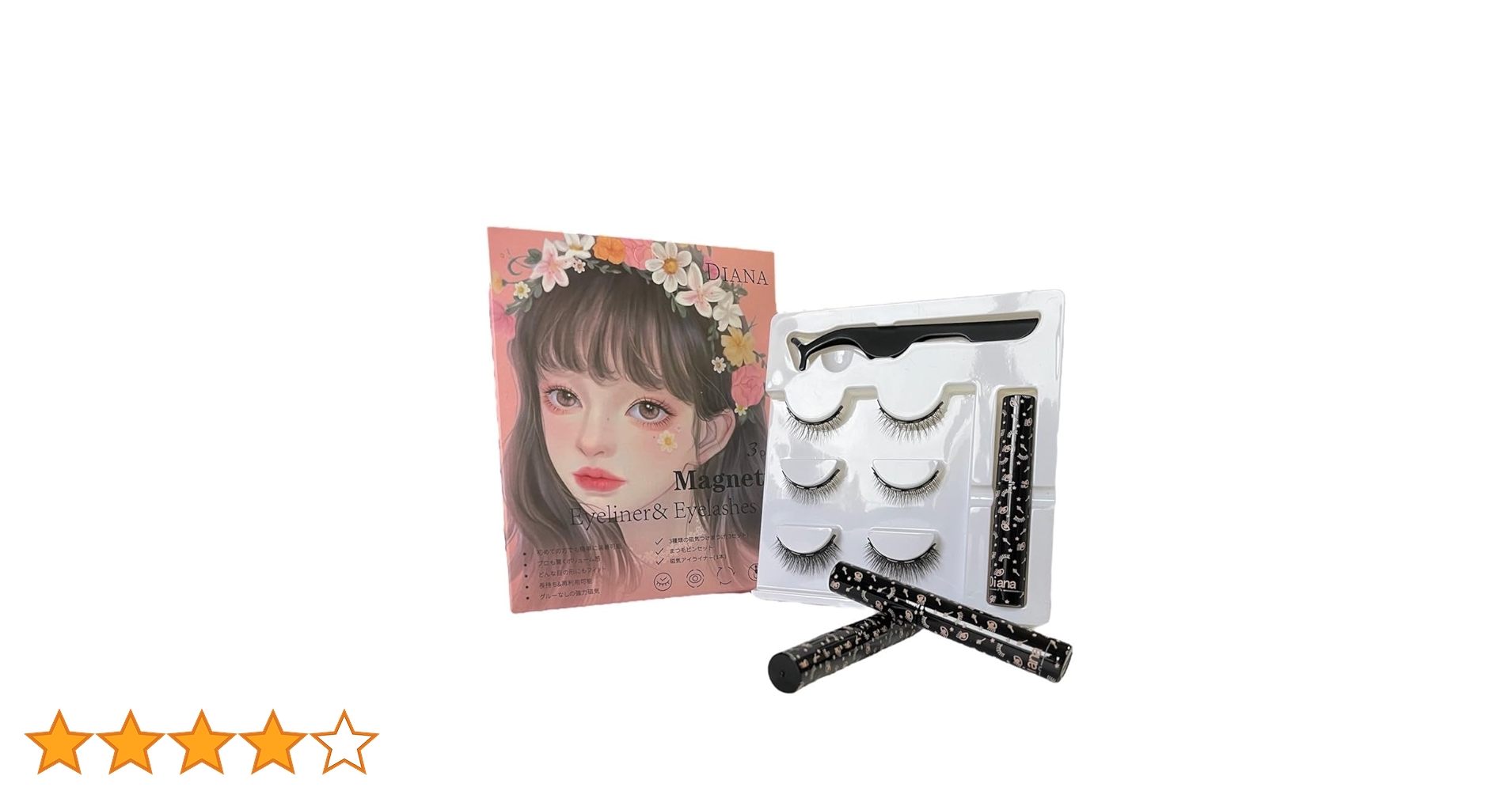 Amazon | DIANA つけまつげ マグネット式 つけまつげキット 3種類入り