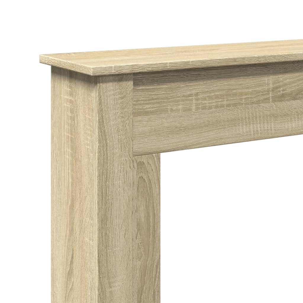 Gecheer Cornice per Camino, Design Moderno con Ripiano Funzionale 75x20x87,5 cm in Truciolato Rovere Sonoma, Cornice per Fiamma LED da Soggiorno