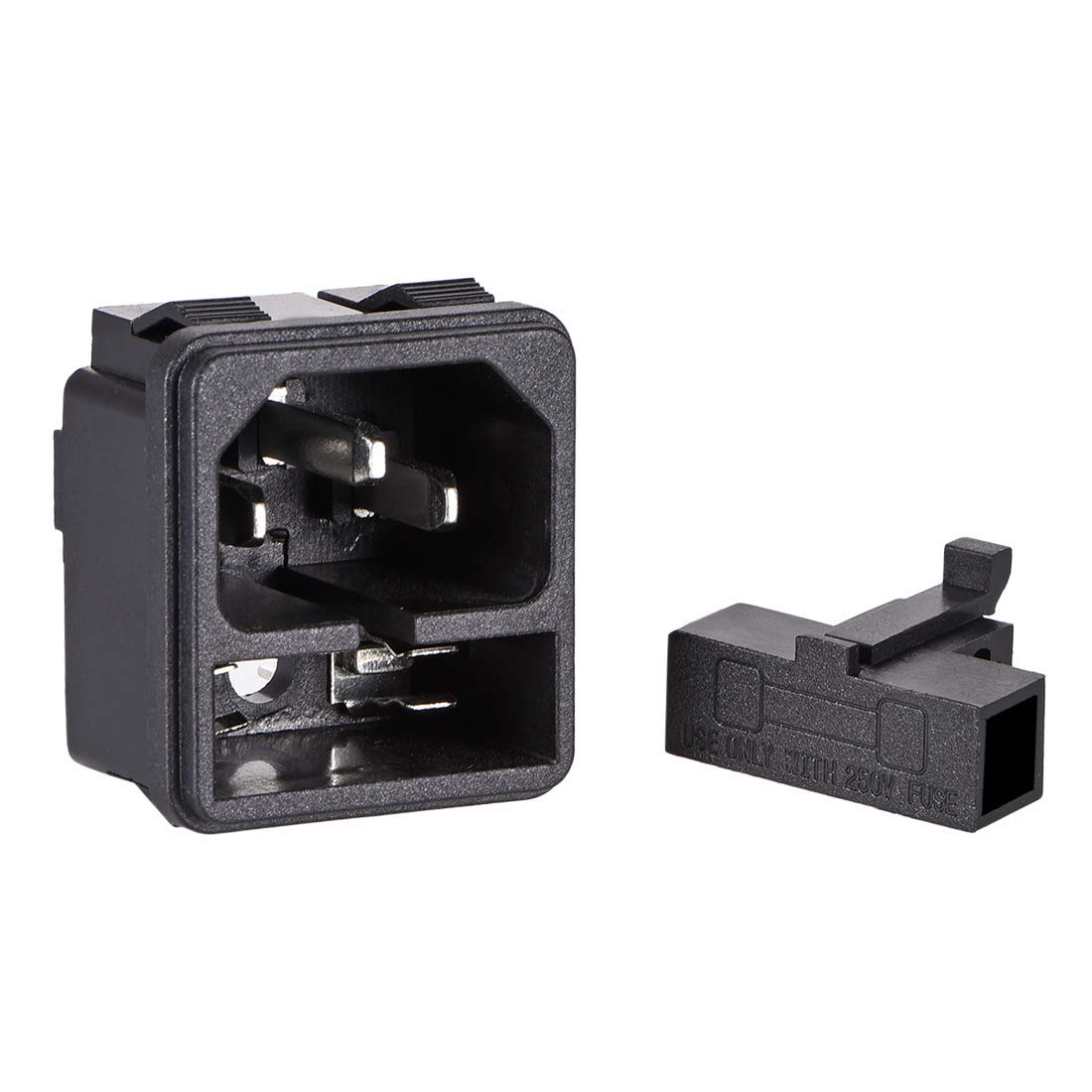 N/A C14 - Adattatore di Presa di Montaggio su Pannello AC 250 V, 10 A, 3 Pin, Presa IEC Dritta, 1 Pezzo