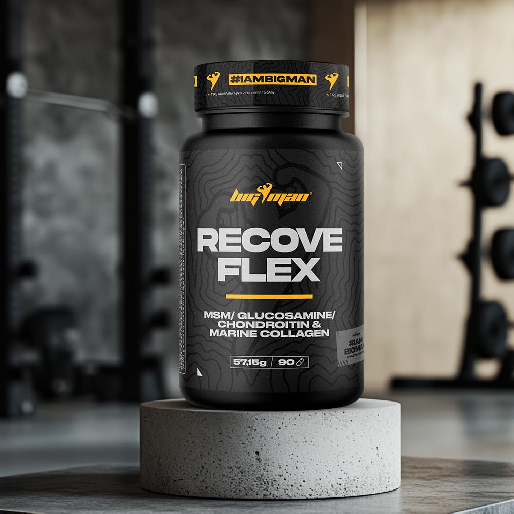 BigMan | RECOVE FLEX 90 Cáp. | Apoyo a la salud articular | Con MSM y GLUCOSAMINA | Enriquecido con Colágeno