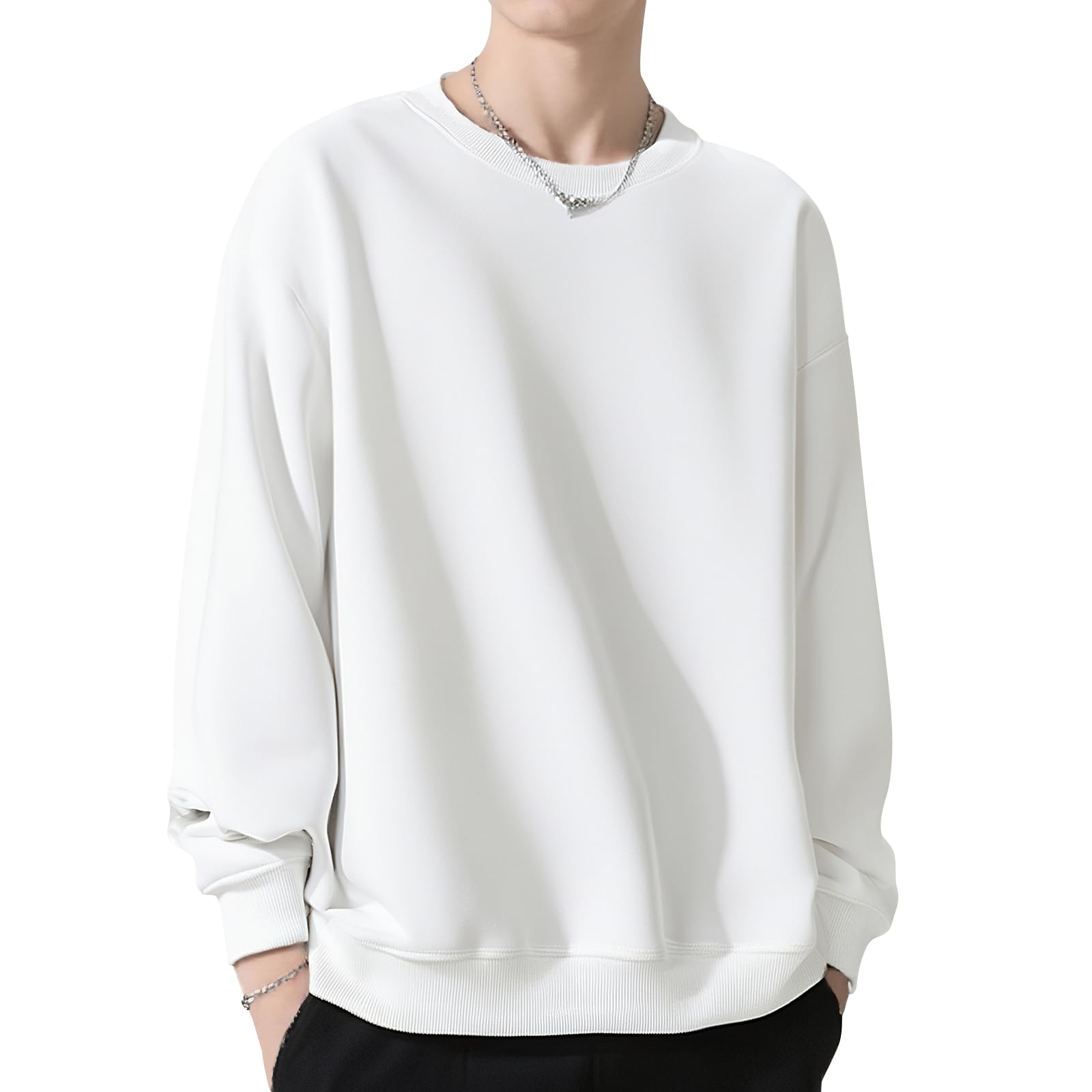 [SLEEPSINERO] トレーナー メンズ スウェット 冬服 【ゆったり体型カバー・着痩せ】 大きいサイズ クルーネック 綿 長袖tシャツ カジュアル コットン 無地 パーカー ベーシック おしゃれ 秋冬春 スポーツ 通勤通学 登山