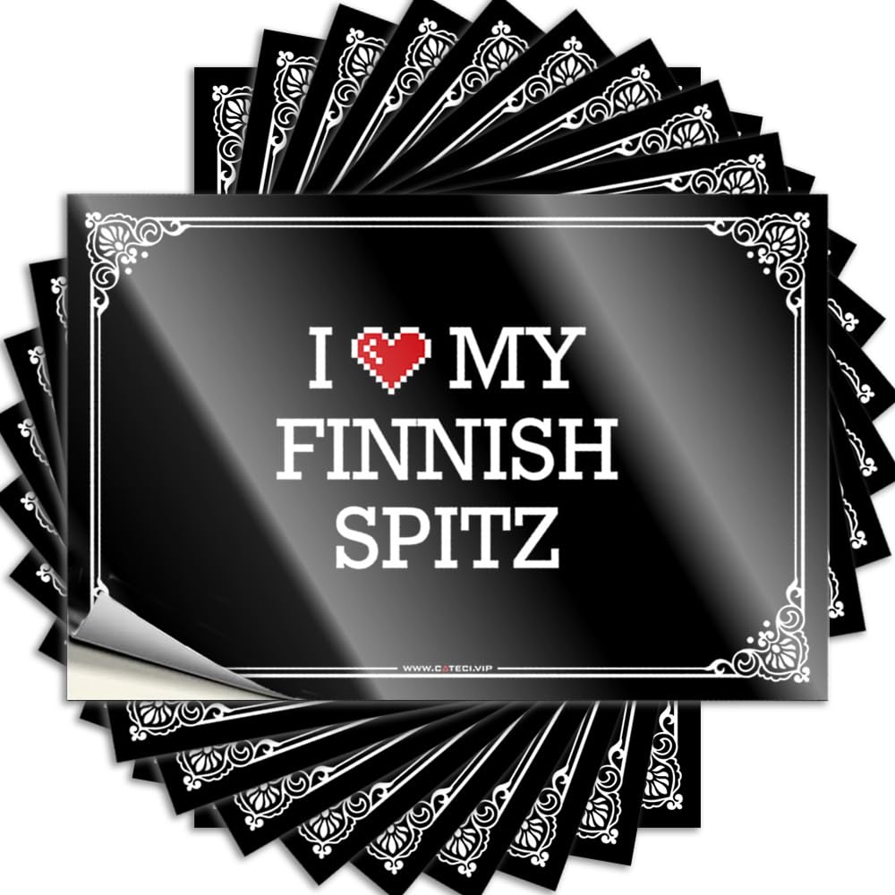 I Love My Finnish Spitz Bumper Backyard Decor Self Adhesive | Southern Helmet Vinyl Sticker Pack for Standing(6X9CM)