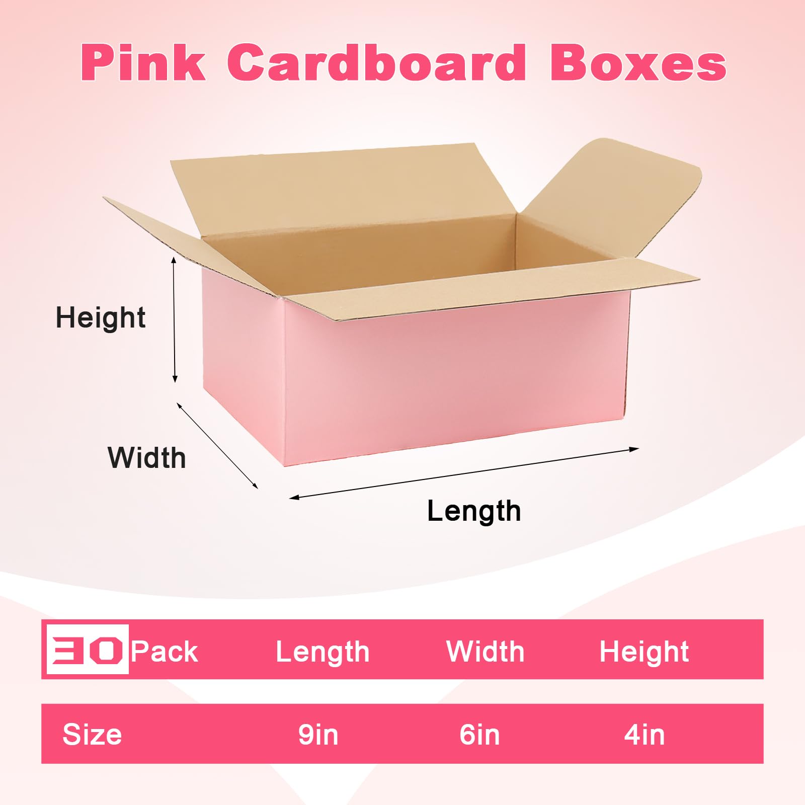 Shipping Boxes Medium 9x6x4 Inches, 30 pack Mailer Packaging Boxes Bulk,  Pink Corrugated Cardboard Boxes for Small Business Mailing Packing :  Amazon.sg: Office Products