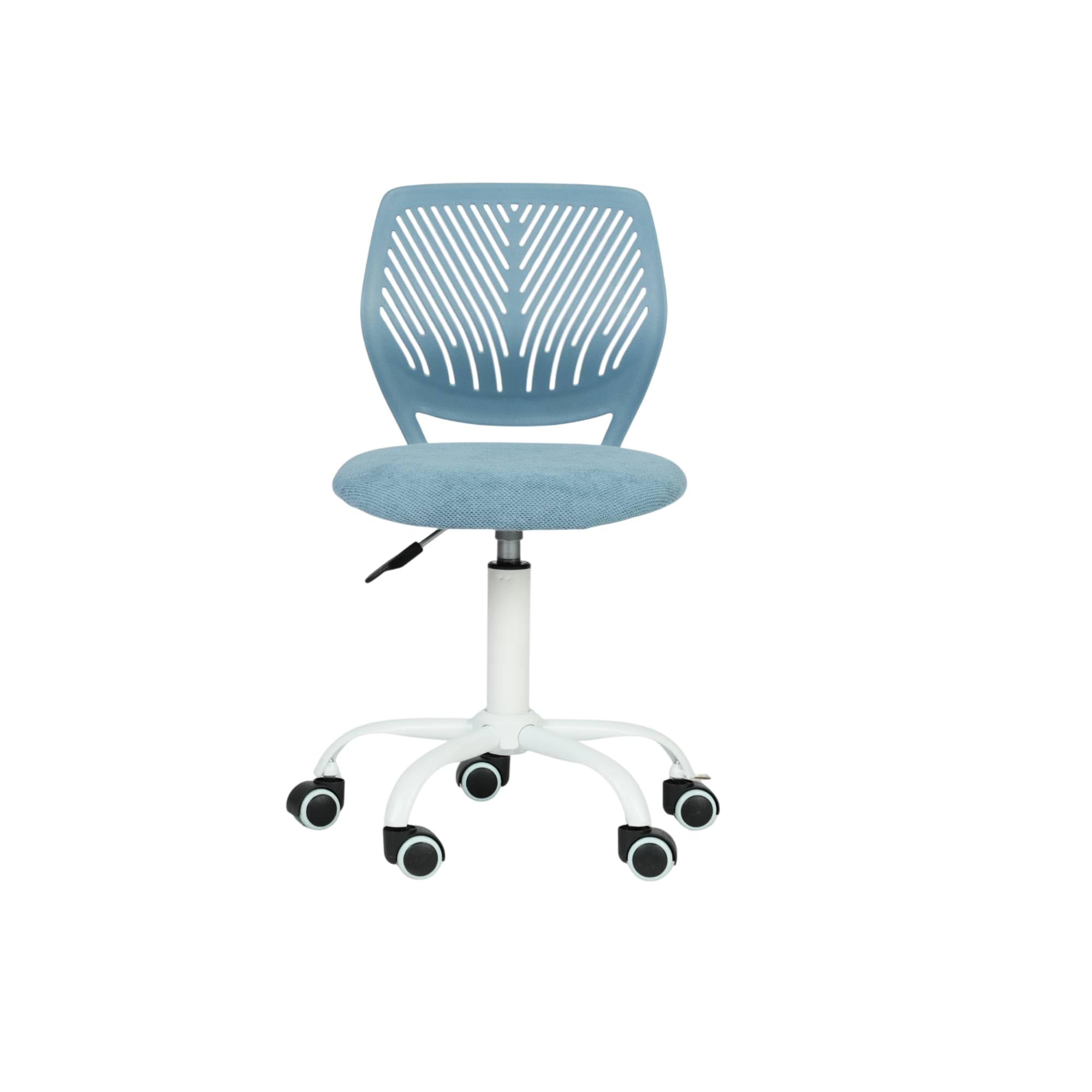 FurnitureR Modern Ergonomic Office Chair, Adjustable Computer Chair, Armless Swivel Work Seat, Youth Study Rooms and Home Offices, Morandi Blue
