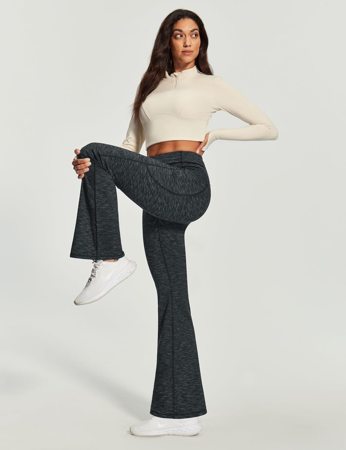 Heathyoga Fleece Lined Pants Women Yoga Pants with Pockets for Women Thermal Pants High Waist Flare Leggings for Winter - Image 5