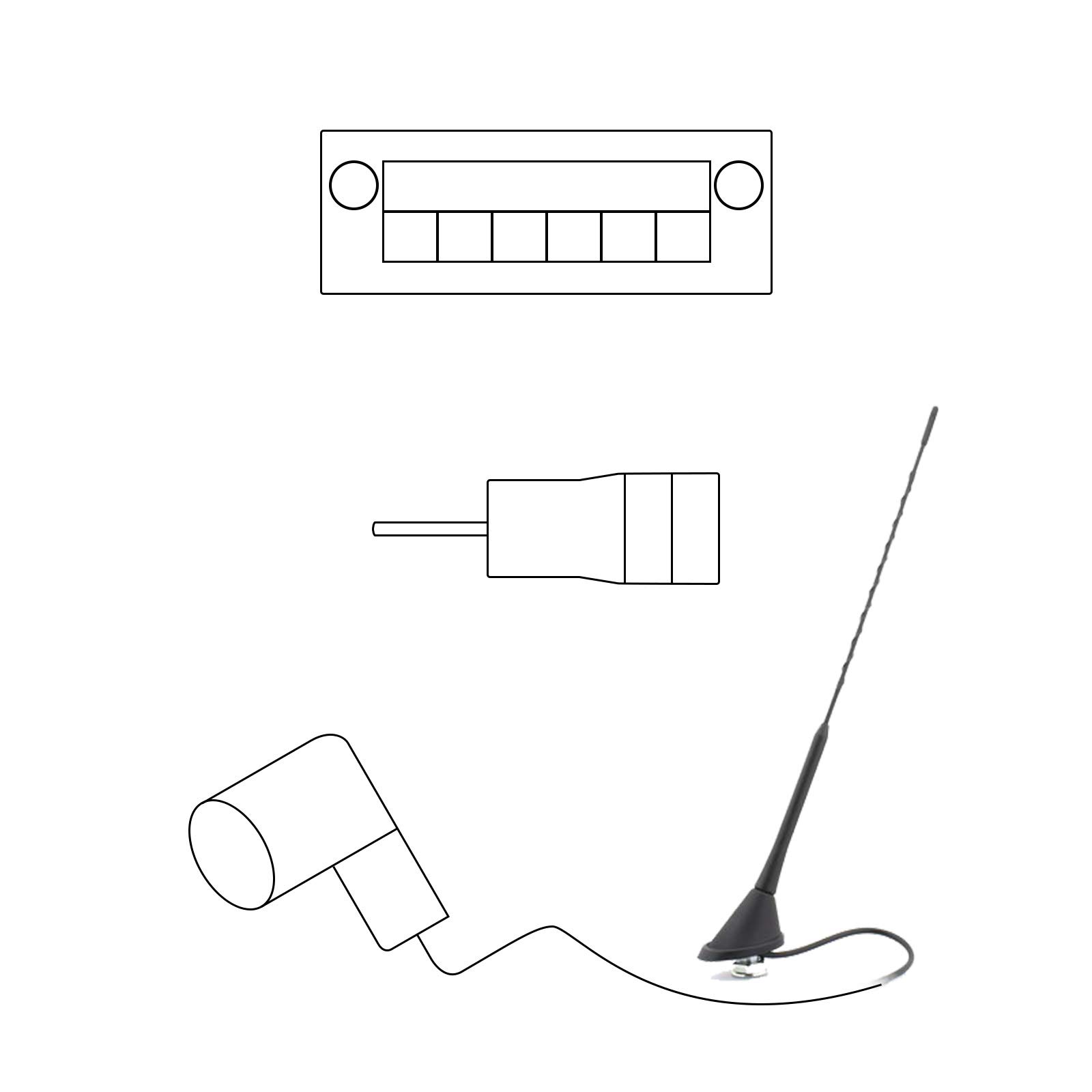 OTOTEC Connettore convertitore antenna auto DIN maschio a ISO femmina, adattatore universale per antenna radio FM, confezione da 10