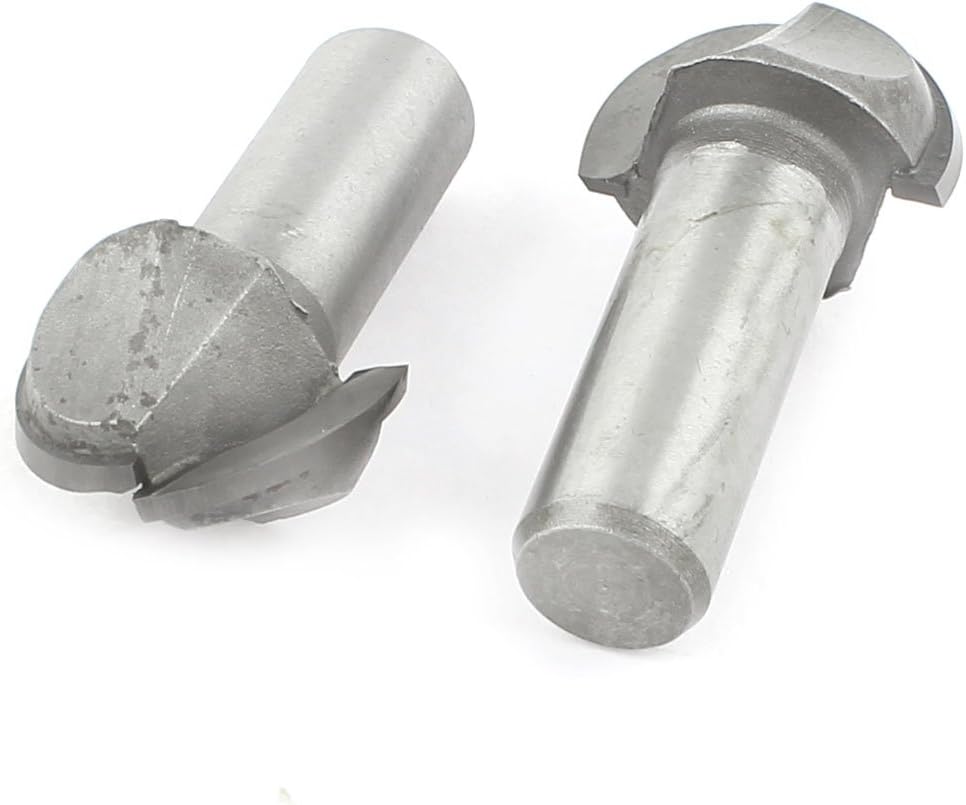 2 Pieces Carpentry 1/2" x 1" Round Shank Core Box Router Bit Cutter