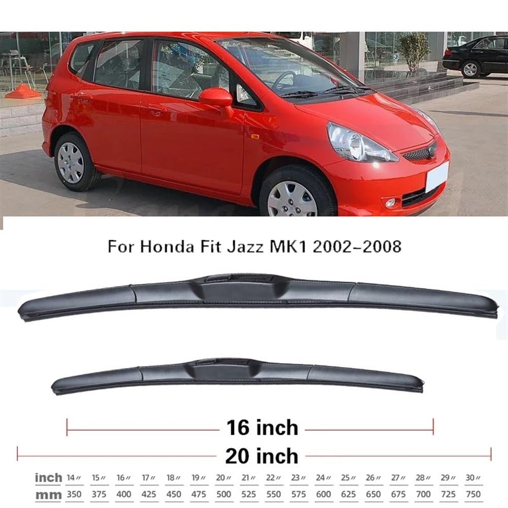 Kit di spazzole tergicristallo Anteriori e Posteriori per Honda Fit Jazz 1 2002-2008, Spazzola per Parabrezza, finestrino, 20"+16"+14"