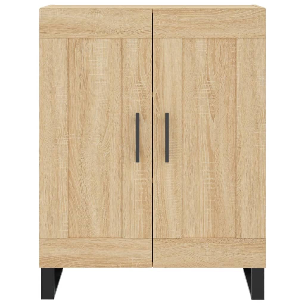 Highboard Sonoma Roble 69,5 x 34 x 180 cm, robusto armario de madera con puertas, mucho espacio de almacenamiento para salón, pasillo y cocina