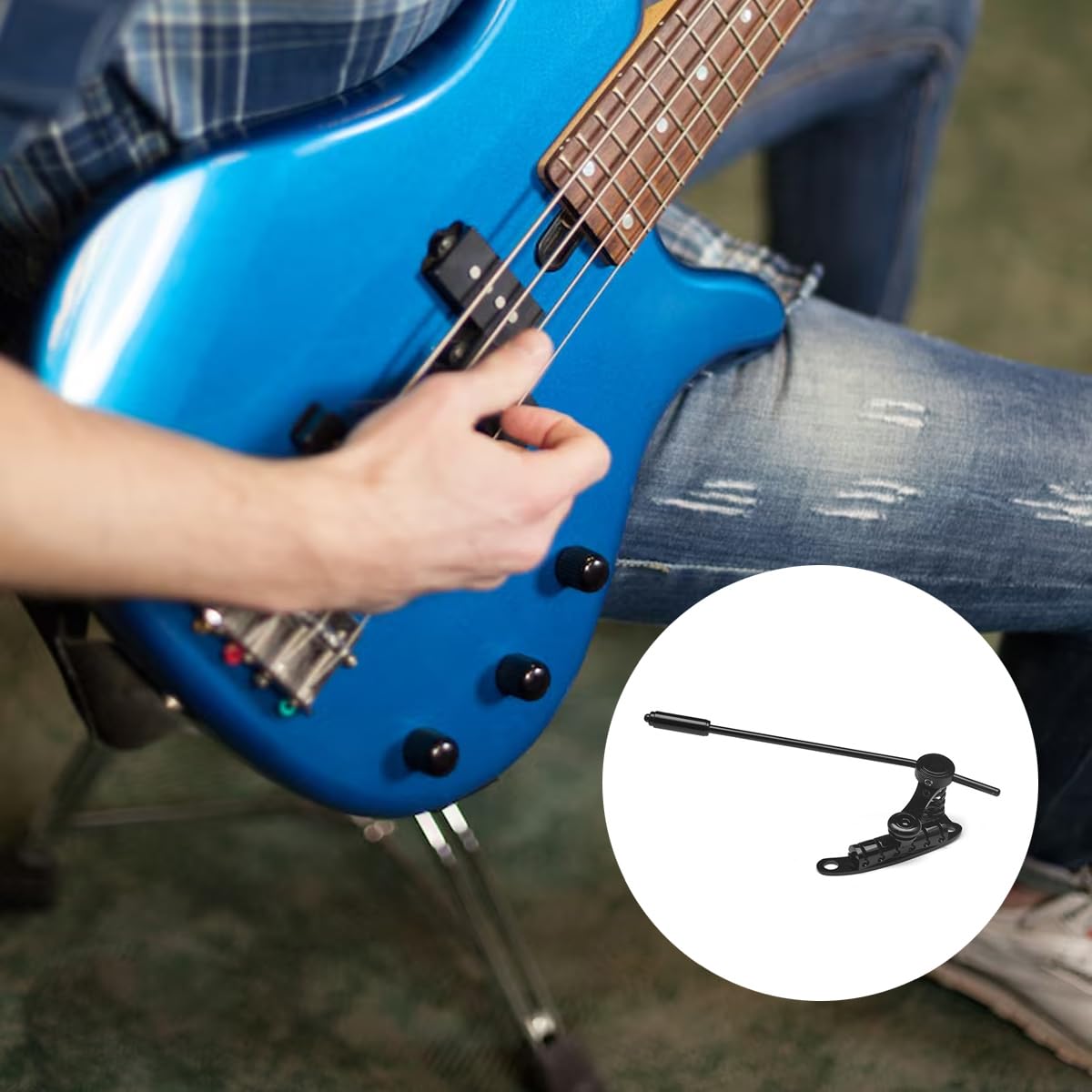 Puente de trémolo para Guitarra, Cordal, vibrato, Barra de Tope para Guitarra eléctrica LP SG TM85 (Negro)