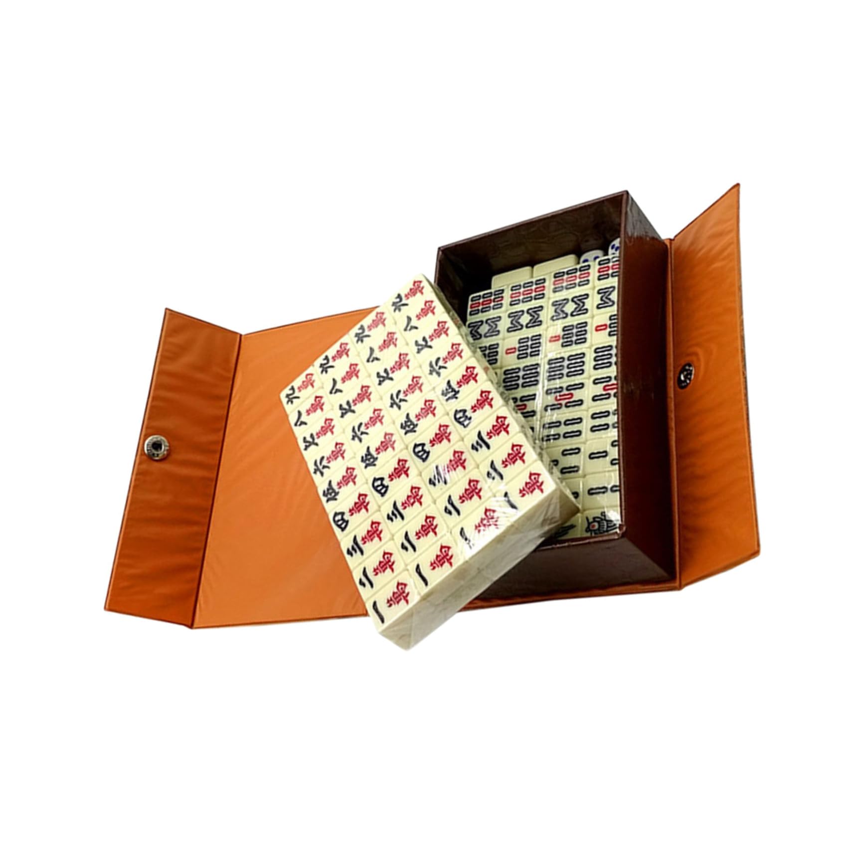 Hohopeti Portables Mahjong Satz aus Acryl mit Würfeln, 1 Satz