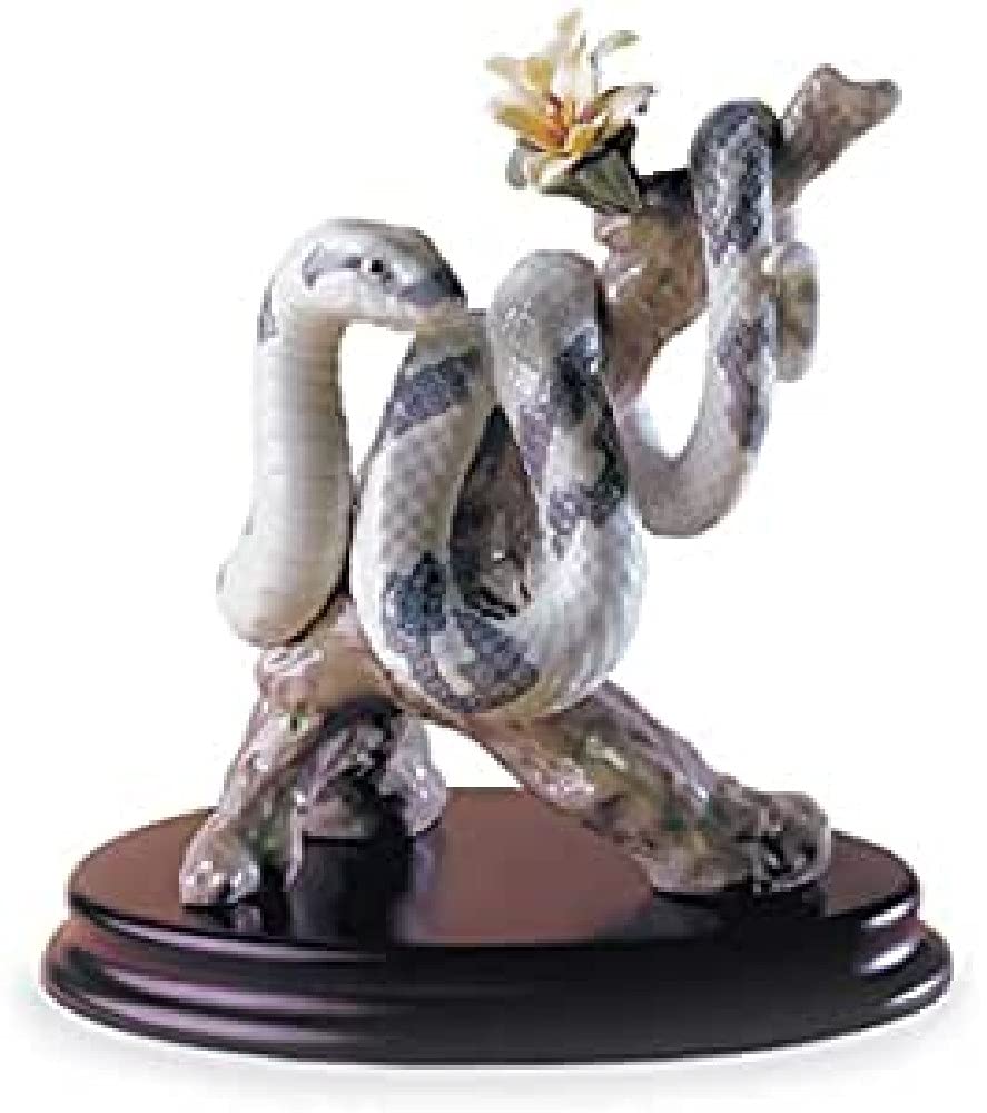 Lladró Black And White The Snake Figurine. Porcelain Figure Figure.