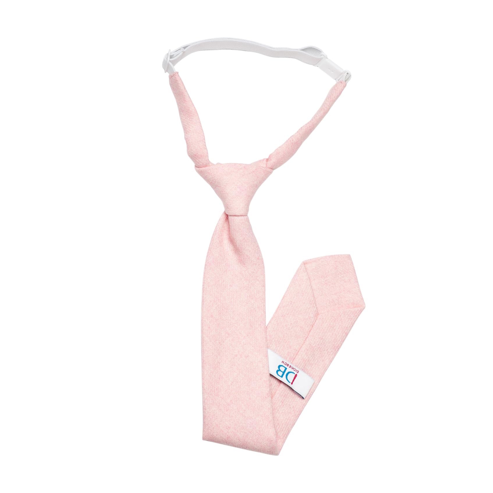 DB Dickie Bow Children's Kids Boys Luxury Wool Pre-Tied and Elasticated Dusty Pink Tie - suitable for formalwear, weddings, parties, pageboy outfits