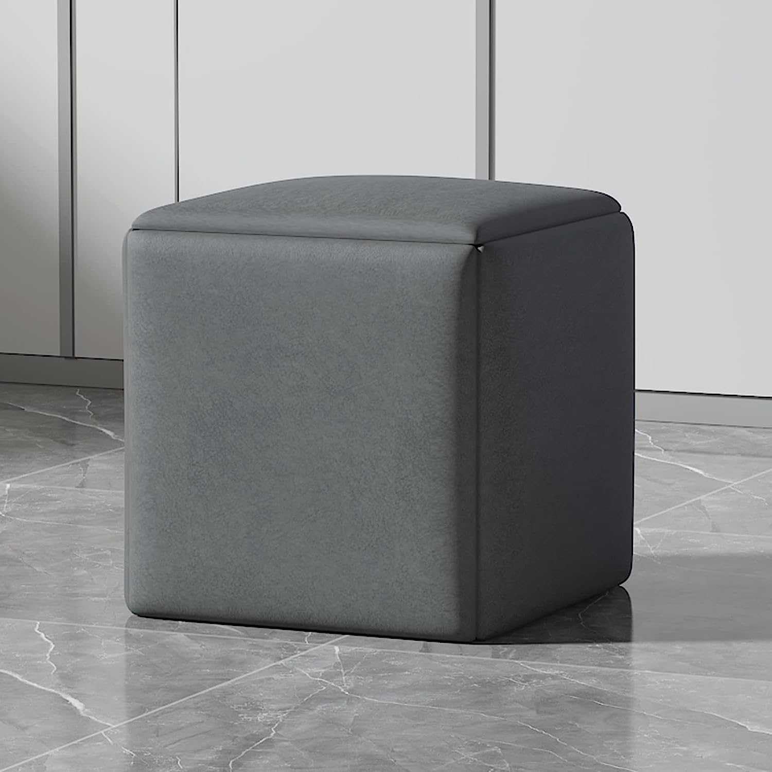 Tabourets pivotants cube gigogne pour salon et petits espaces vert