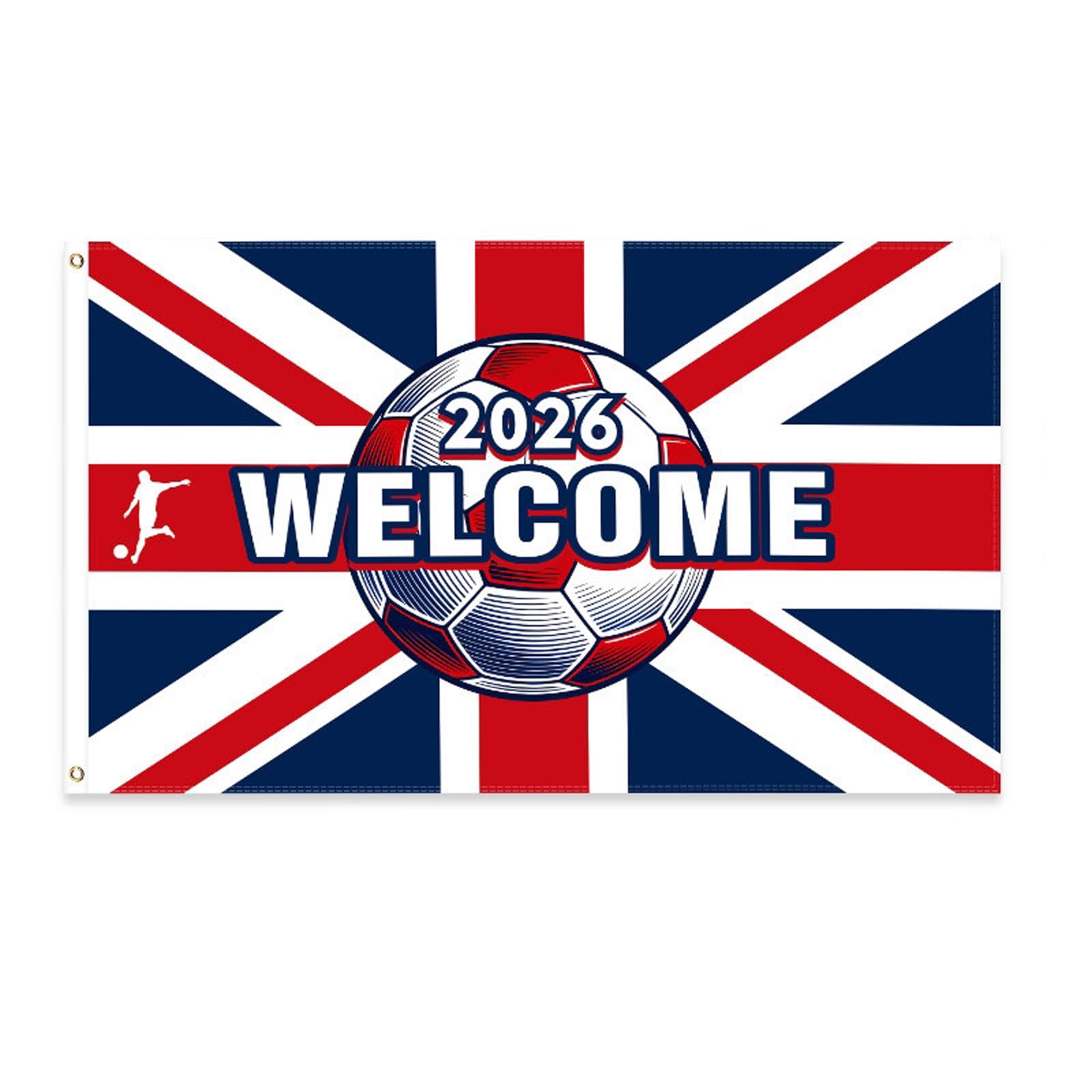 2026 World Cup Flags 5ft x 3ft, 1pcs Great Britain British UK Flags - Double Stitched with Double Eyelets United Kingdom Flag for World Cup Street Indoor Outdoor Party Decorations