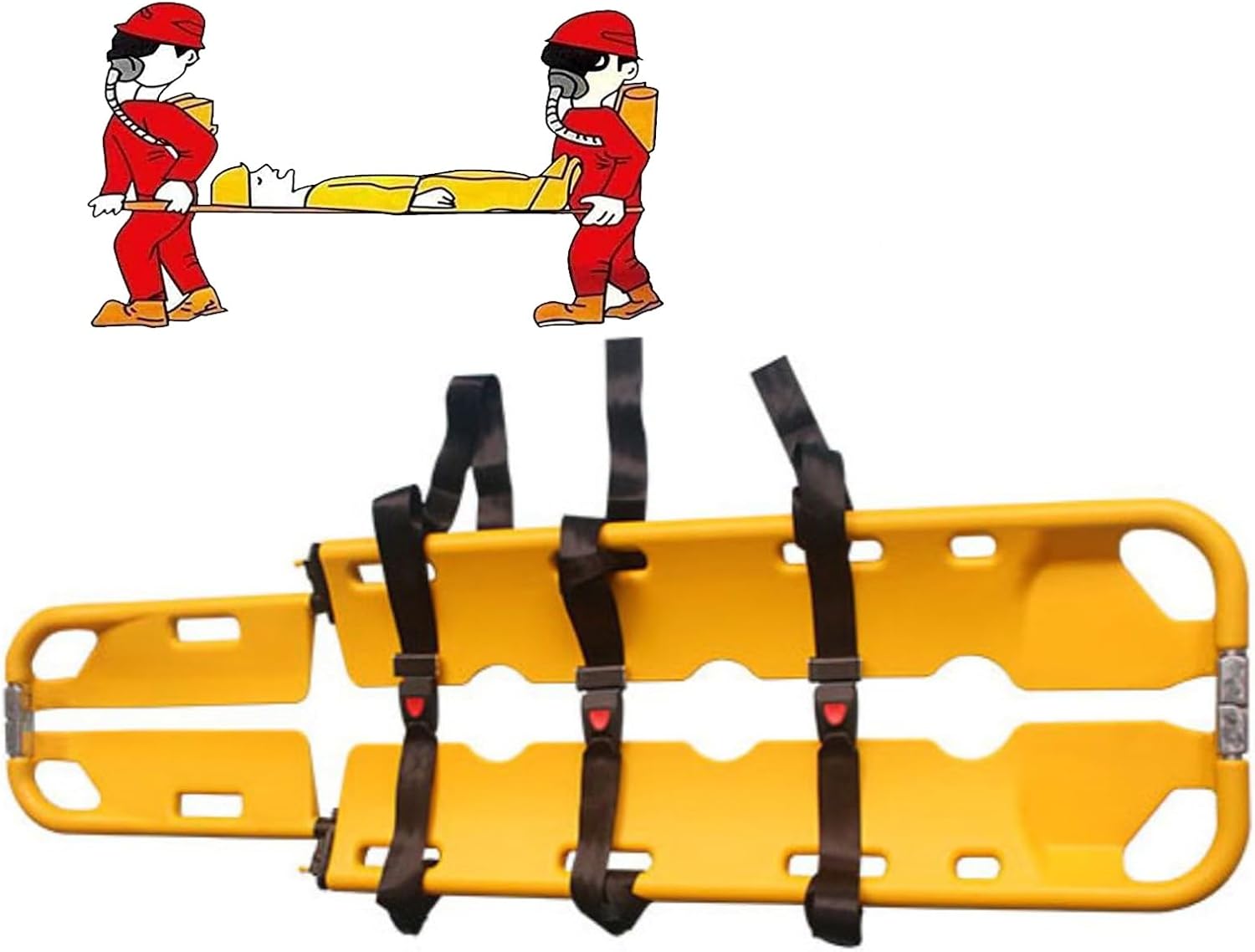 Emerncy Stretcher for Patients, Mcal Backboard with Safe Str, Spine Board for Clinics & Ambulances, First Aid Transport Equint, Patient Transport Solut