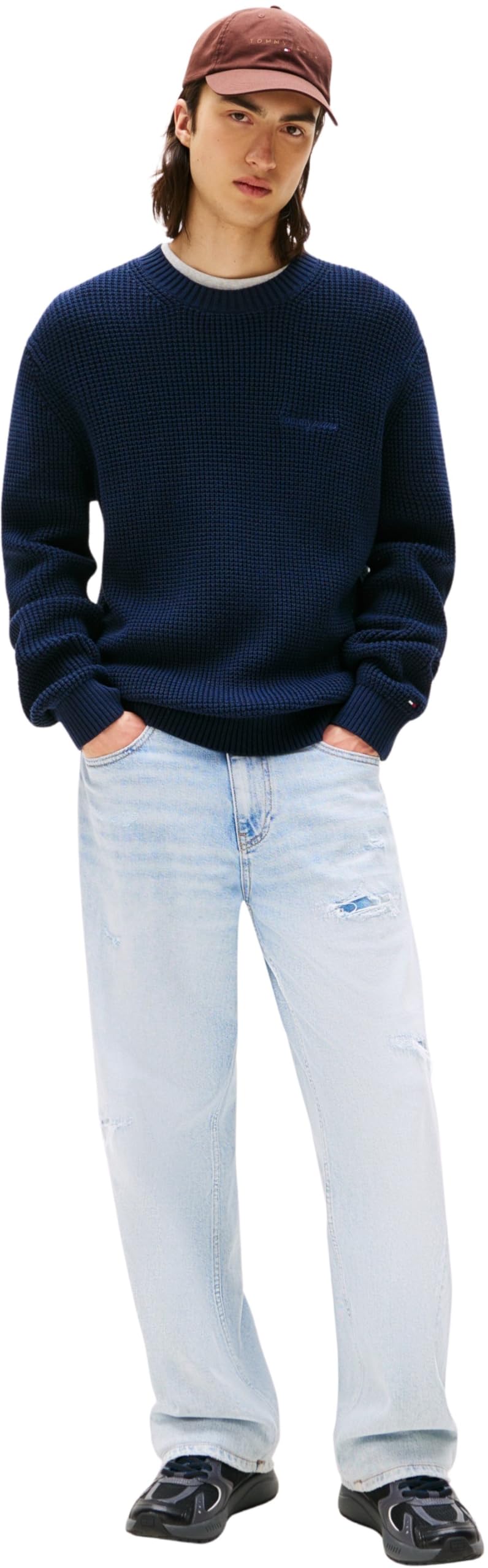 Tommy Jeans Jersey Hombre Script Chunky Jersey de Punto