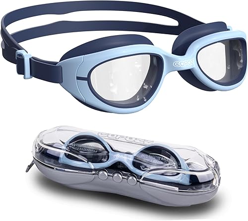 COPOZZ Gafas de natación para niños, antivaho y HD, cómodo ajuste 3D, gafas de natación duraderas unisex para niños y niñas de 3 a 14 años