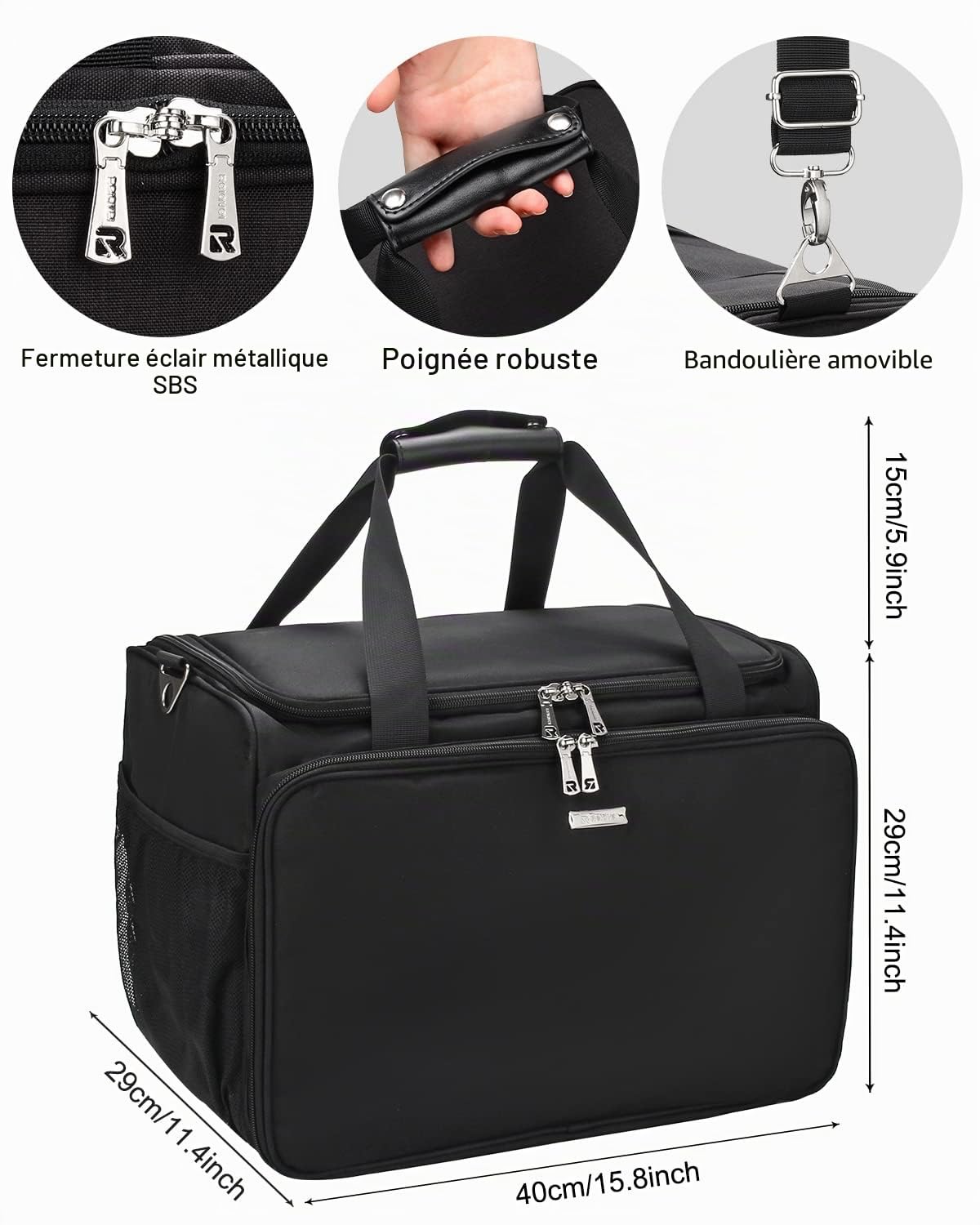 Trousse de toilette professionnelle avec bandoulière pour salon de coiffure - Sac de voyage isotherme
