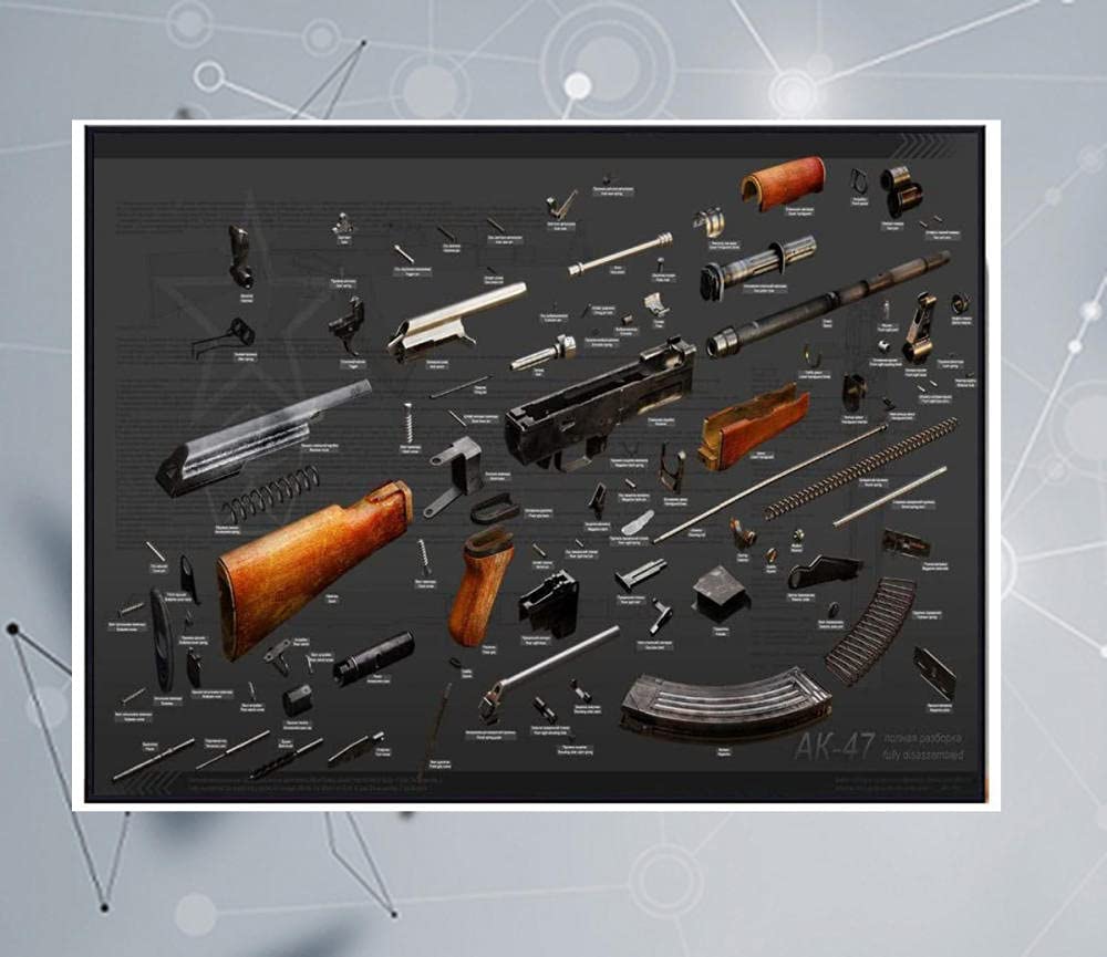 Amazon｜Ak47ポスターRPGピストルロシアの武器ポスターAk47チャート壁