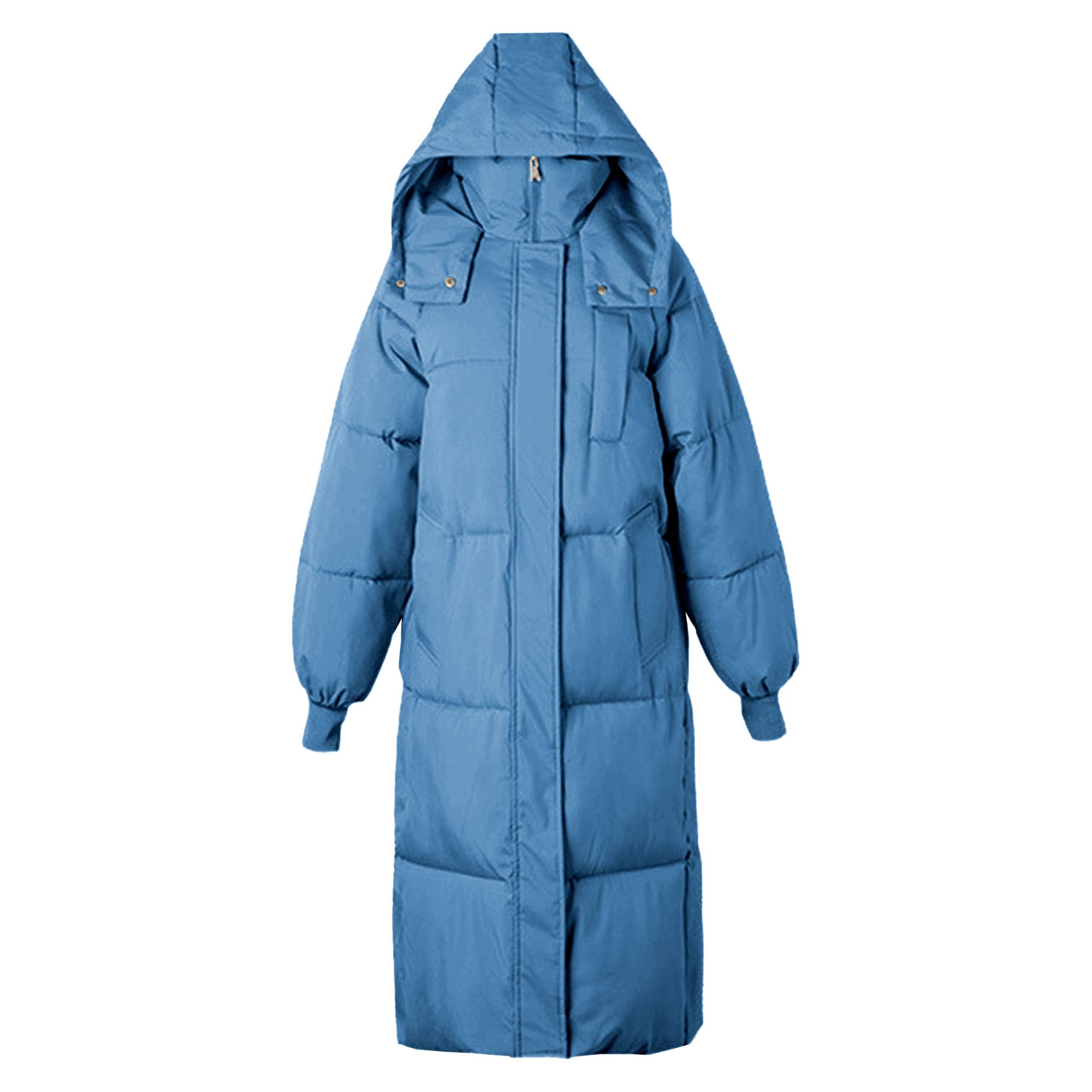 Cappotto invernale da donna lungo con cappuccio lungo al ginocchio parka