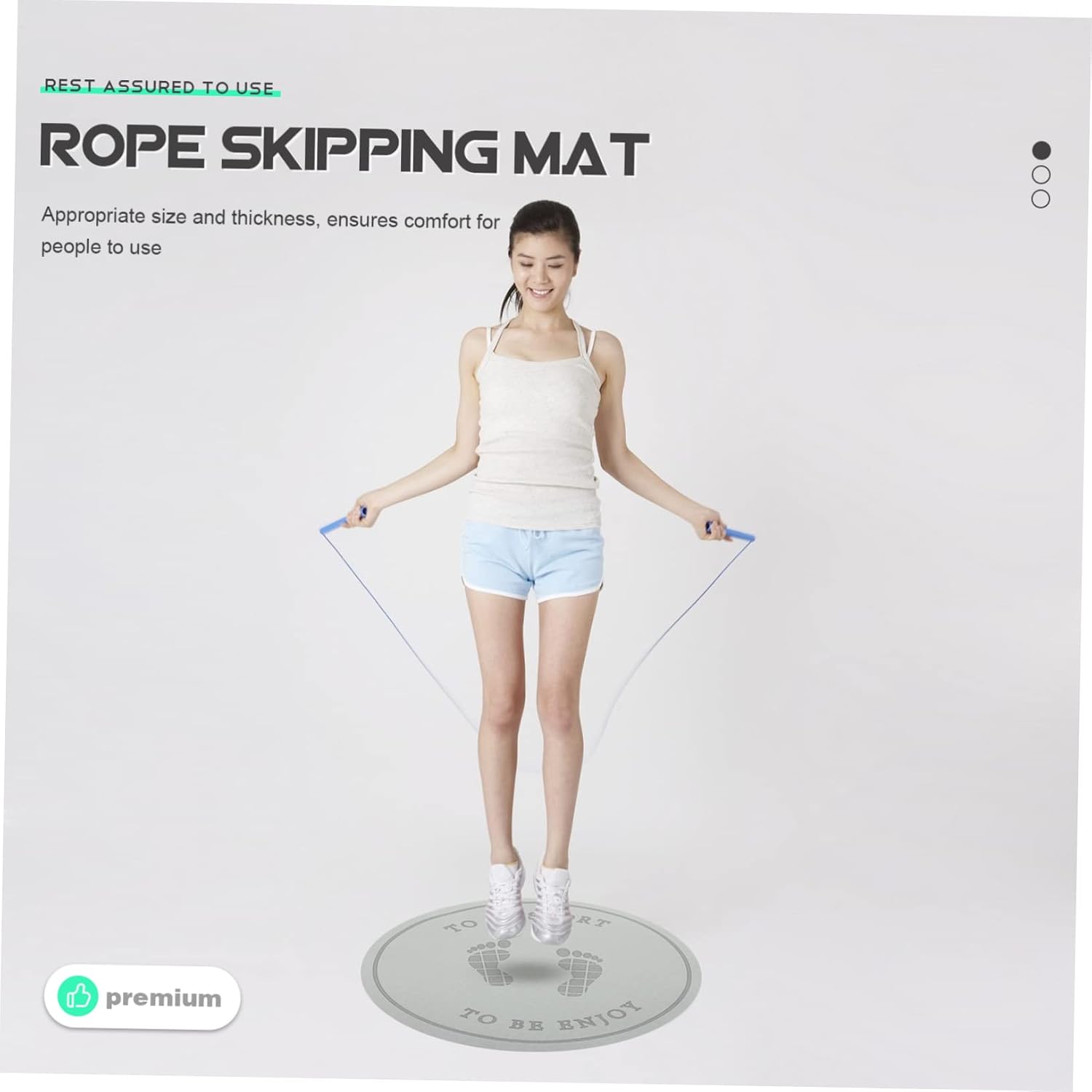 BESTOYARD 2pcs skipping mat outdoor mat outdoor floor mat round place mats fitness mat exercise mat thick jump rope mat workout mat for sports kids jump rope jumping mat for sports tpe bike