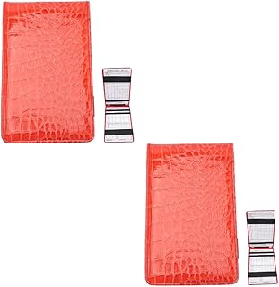 ABOOFAN 2pcs Points Record Book Leather Golf Notebook Golf Yardage Book Stylish Scorecards Holder Professional Notebook Outdoor Golfs Scorebook Recording Notebook Score Notebook Pu Leather