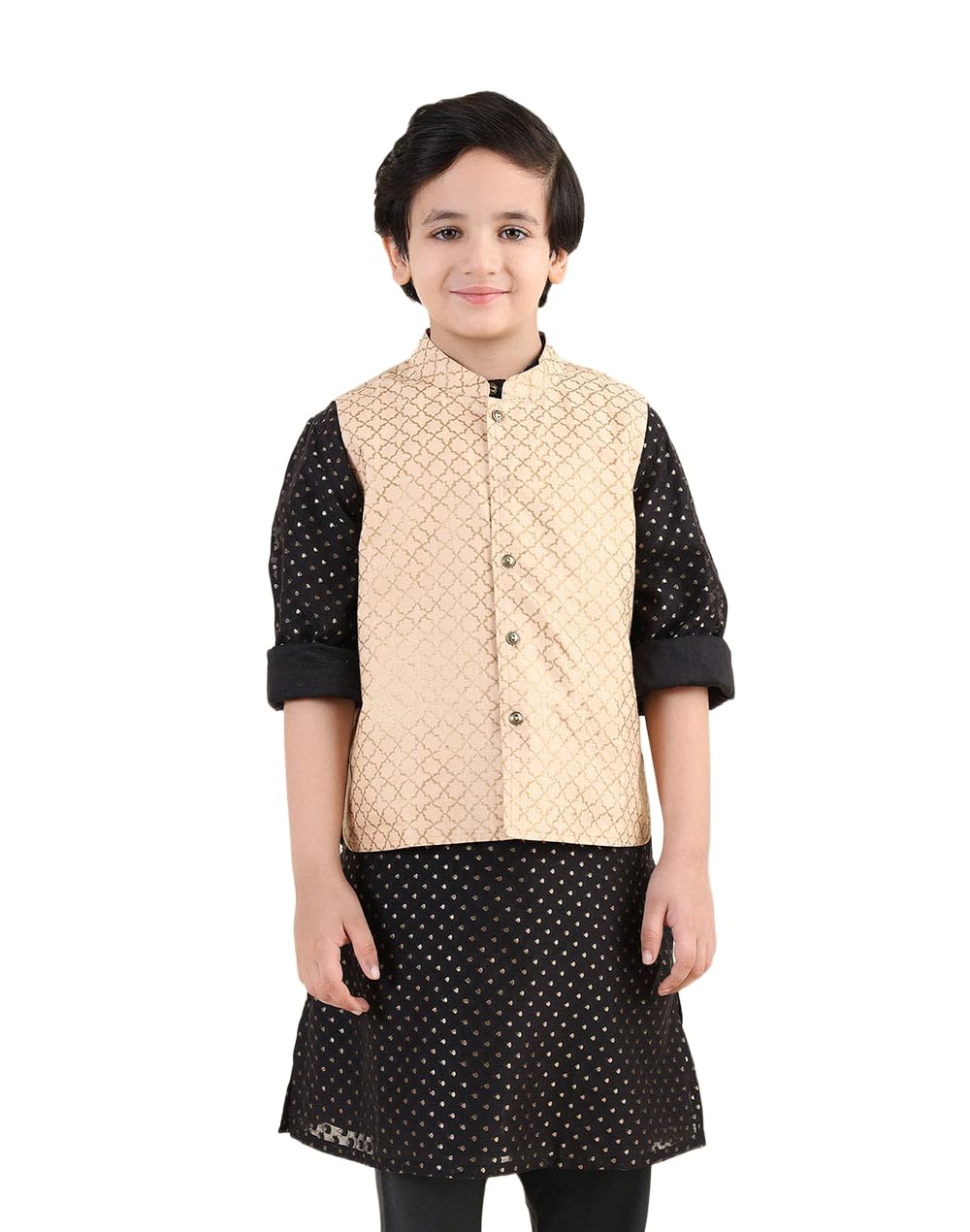 Fabindia Giacca stampata in misto viscosa beige