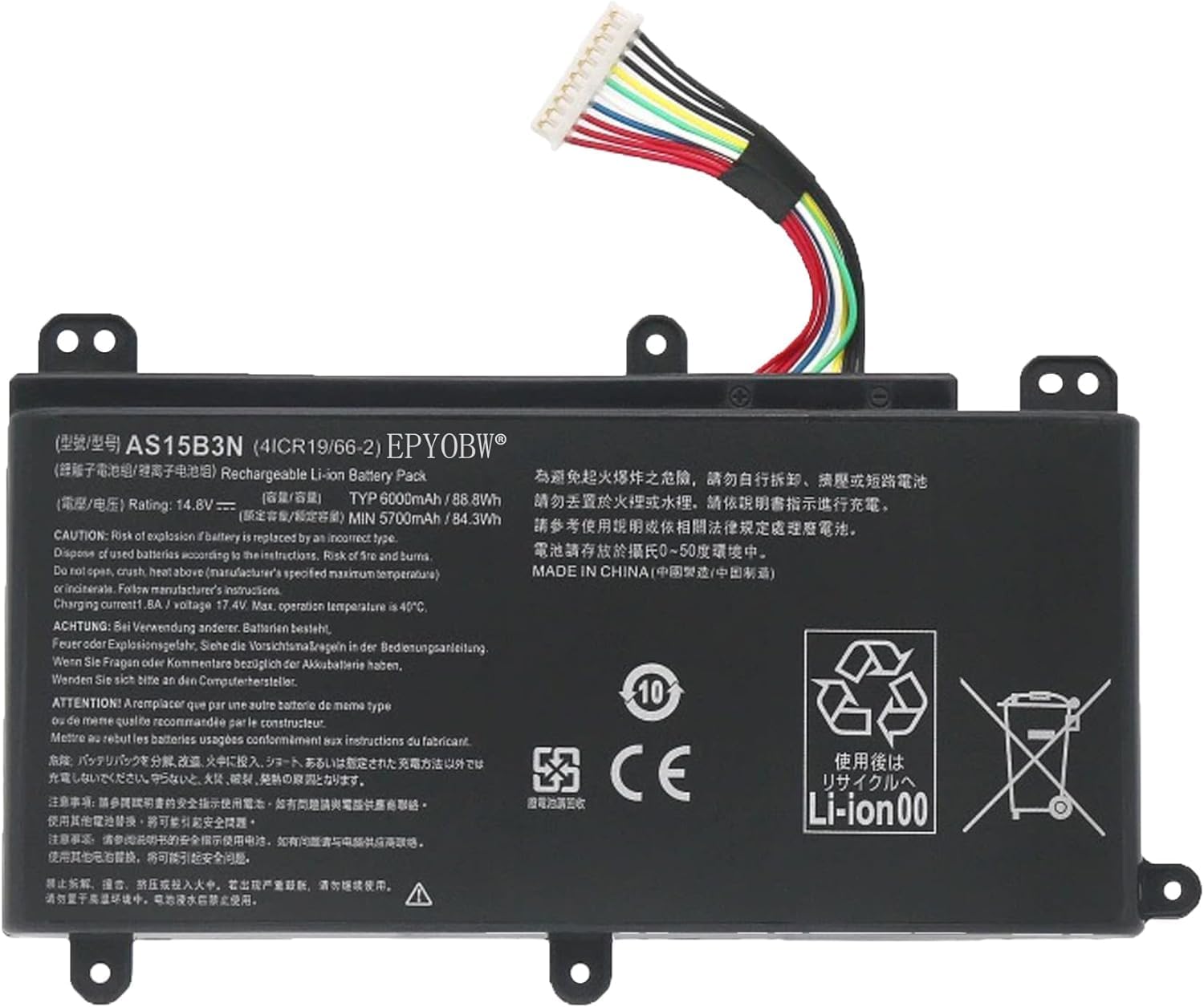 V1502FAN SET と　V1501 BATTERY SET WISTAR AS15B3N Laptop Battery for Acer Predator 15 G9-591 G9-591G