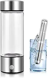 Garrafa de água de hidrogênio - Máquina portátil de Ionizador de água de hidrogênio - Gerador de Ionizador alcalino - Copo de saúde de vidro de água rica em hidrogênio para viagens em casa