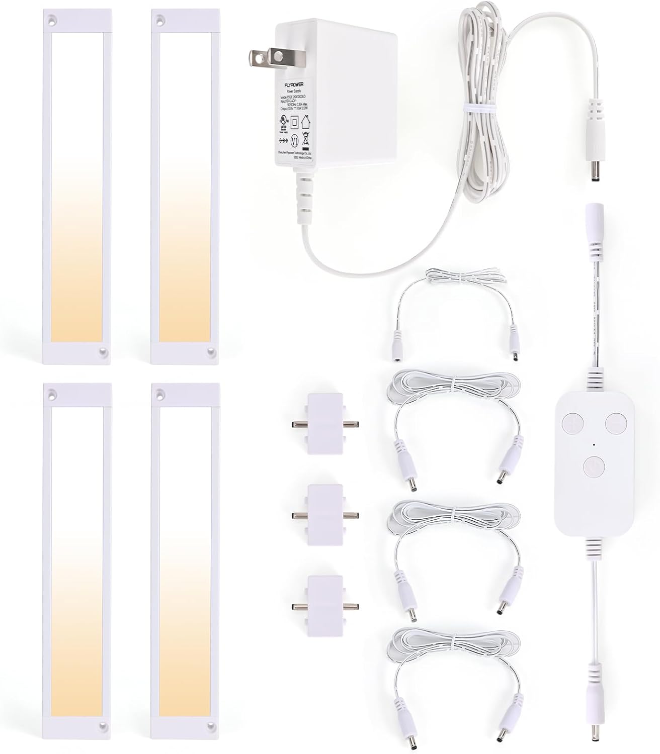 4pack 7inch Dimmable LED Kitchen Light Kit, 2700-6000K Smart Closet Cabinet Lighting Fixture APP Control, Work with Alexa, Google Assistant, for Under Counter, Garage, Pantry (White)