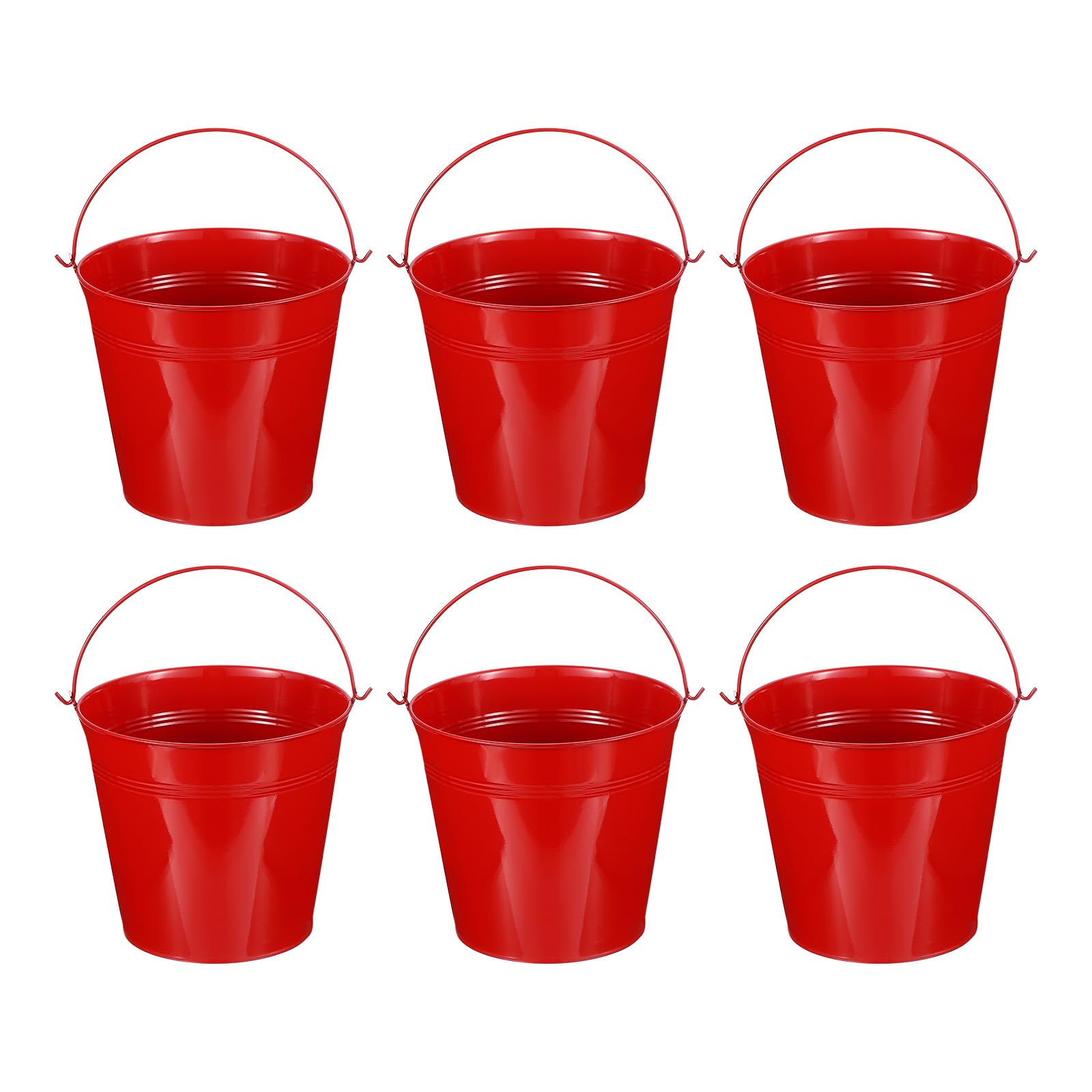 PATIKIL 7"x6.5" Small Metal Buckets with Handle