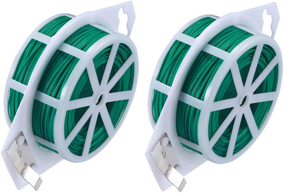 2 Pack 328 Feet (Total 200 m) Twist Tie Multi-Function Garden Plant Wire Ties with Cutter/Cable Tie/Zip Tie/Coated Wire for Gardening, Home, Office