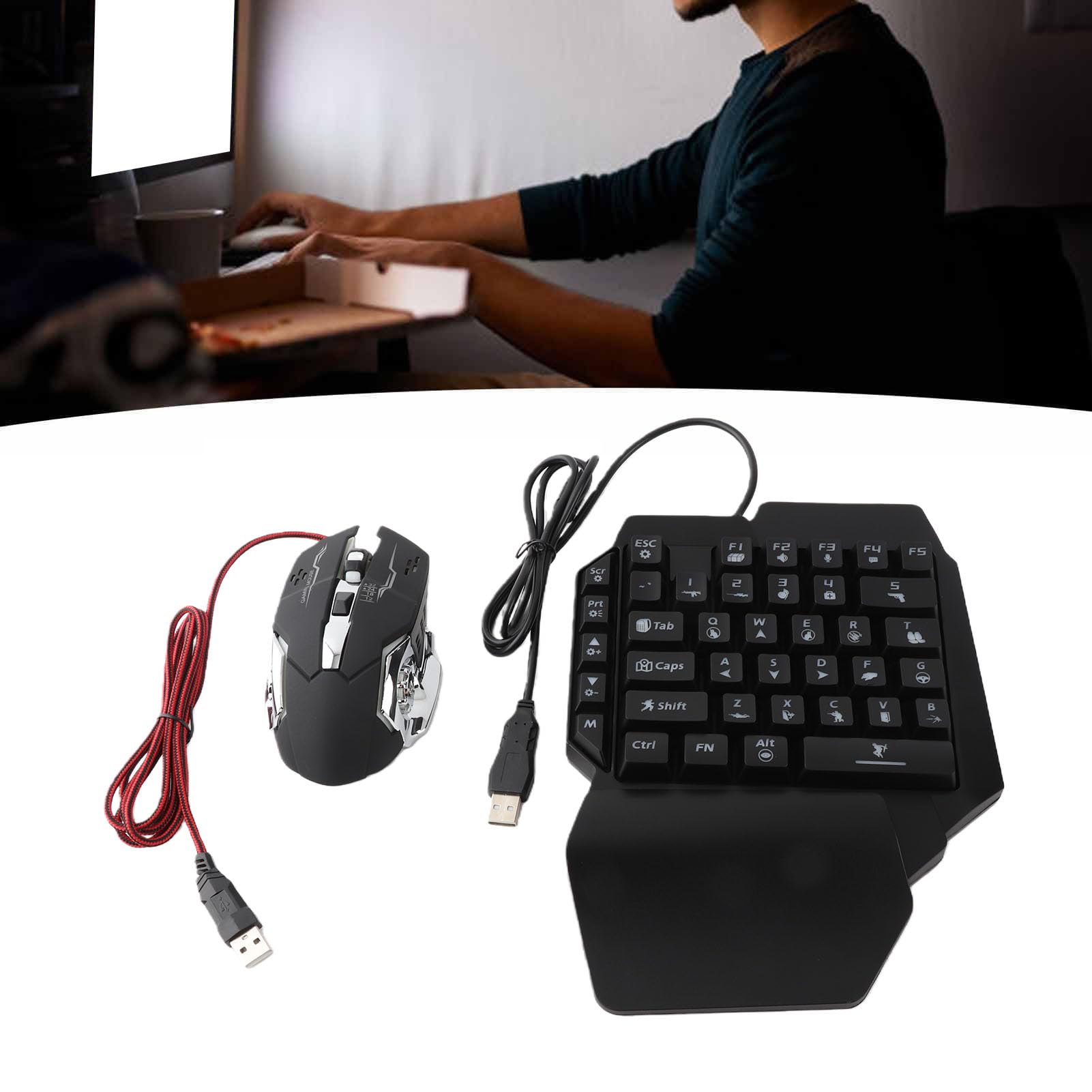 Lekka mysz do gier z 39 klawiszami i diodą LED RGB