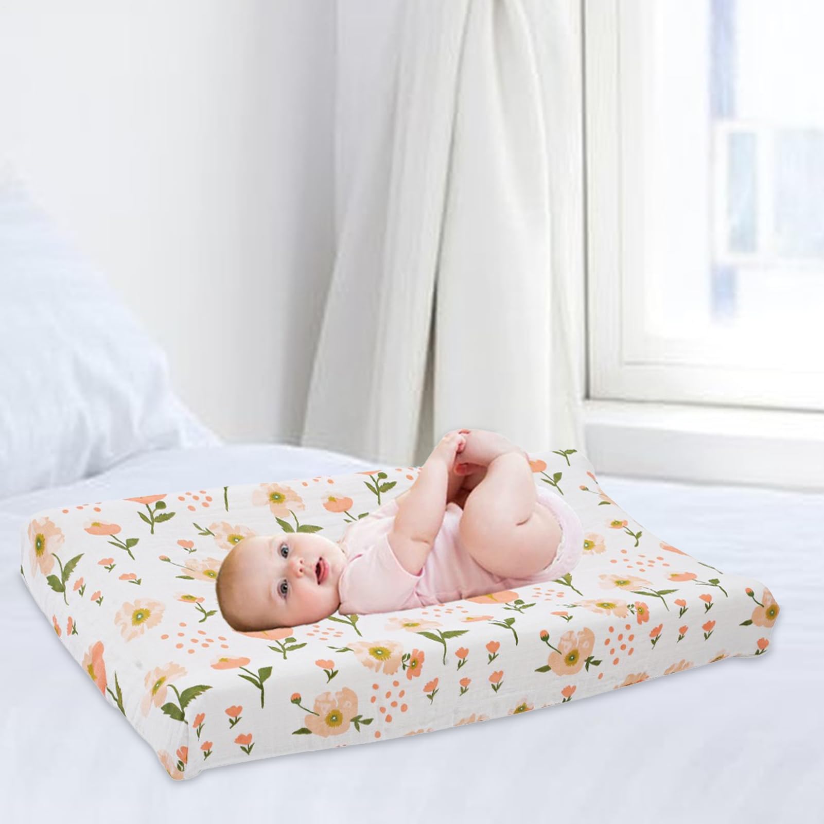 Floral Diaper Changing Pad - Waterproof Change Mat | Waterproof Changing Pad Liners | Soft And Surfaces Ensures Utmost Comfort For Little Your | Hand Or Machine Wash